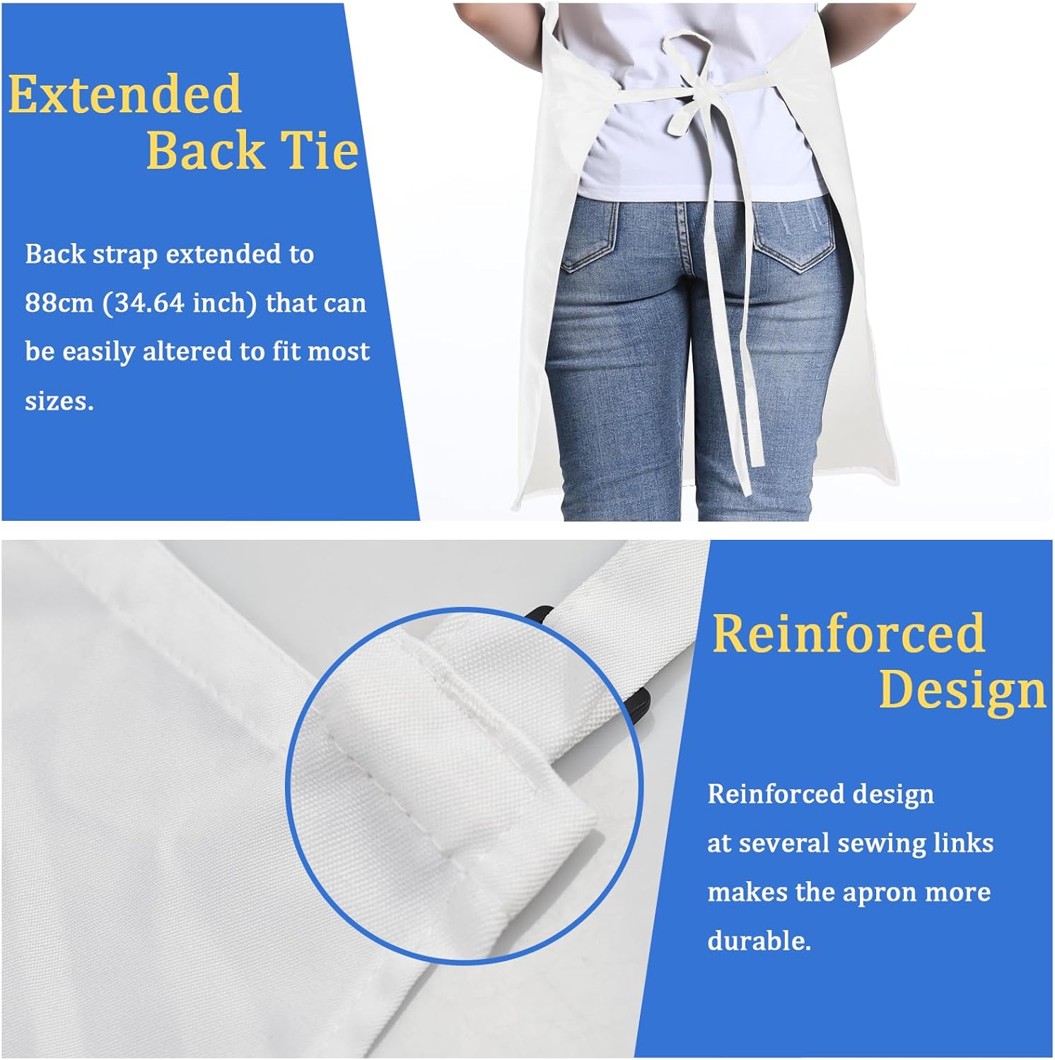 FunChaos 4 Packs Zwart Kookschort, Uniseks Verstelbare Schorten met 2 Zakken, Mannen Vrouwen Schort voor Keuken, Restaurant Productgegevens Onderhoudsvoorschriften Machinewas Type sluiting Armband Over dit item 【Hoge Kwaliteit】Het schort is gemaakt van 10