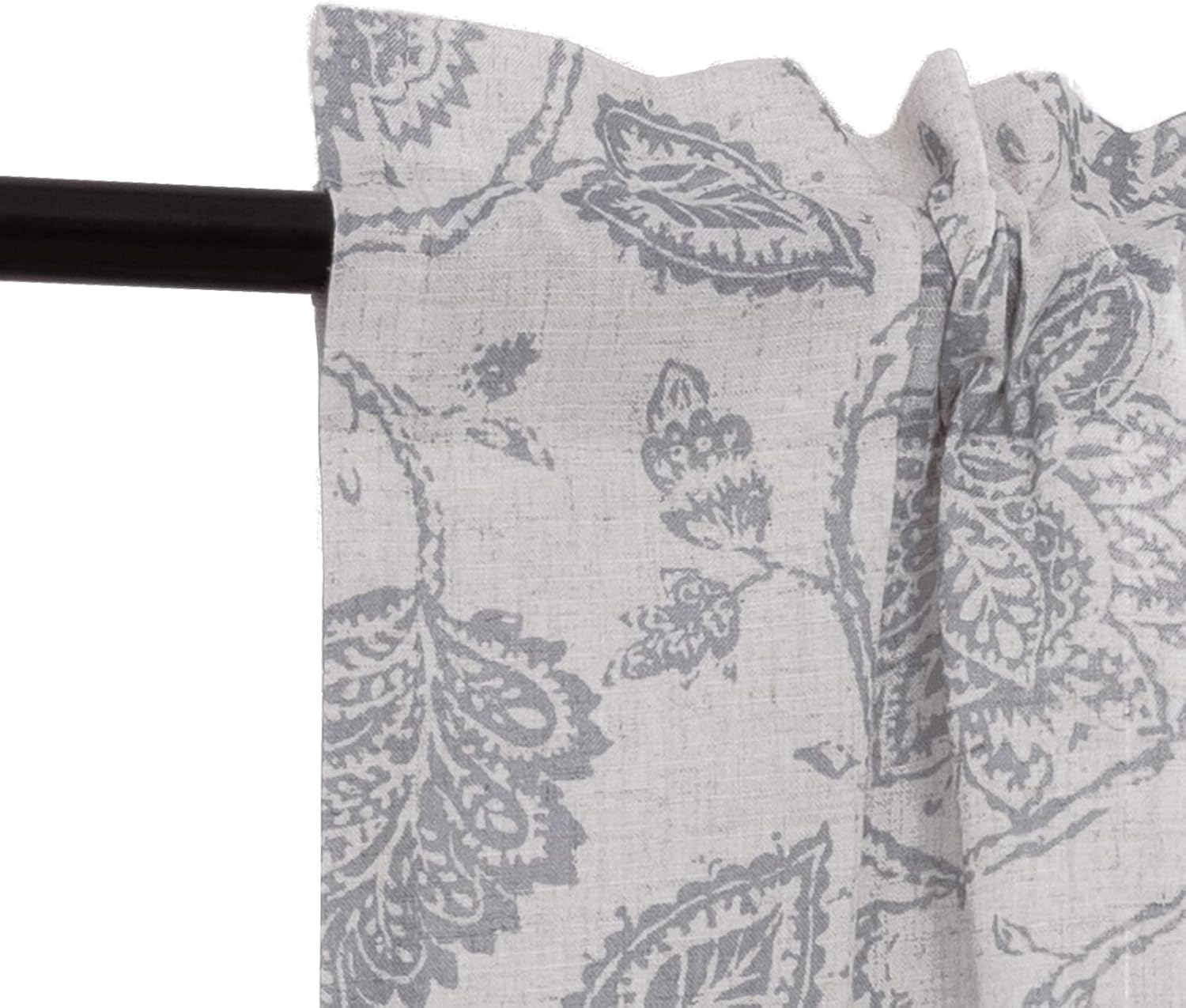 TOPICK Bloemen Keuken Gordijnen 61 cm Drop Linnen Doorschijnend Korte Cafe Botanische Print Kleine Raam Rod Pocket voor Wasruimte Badkamer 2 Panelen Verbena Grijs Verpakking: je ontvangt 2 gordijnen van 85% polyester+15% linnen. De afmetingen per stuk zij