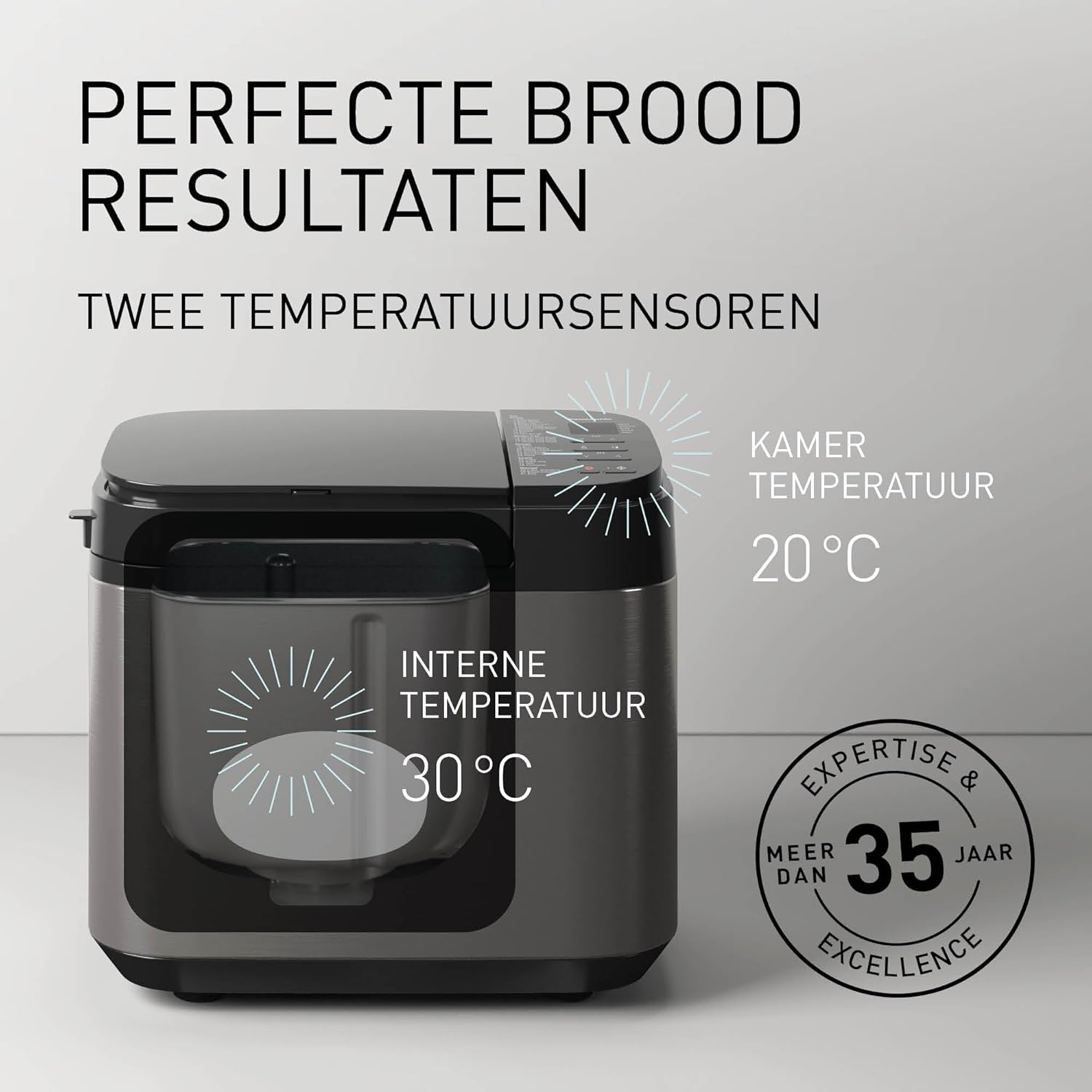 Panasonic SD-YR2540 Volledig Automatisch Broodbakmachine met 32 Backprogram, Donkergrijs TWEE TEMPERATUURSENSOREN: Deze broodbakmachine heeft twee ingebouwde sensoren om de interne en externe temperaturen te bepalen om elk programma te optimaliseren en u