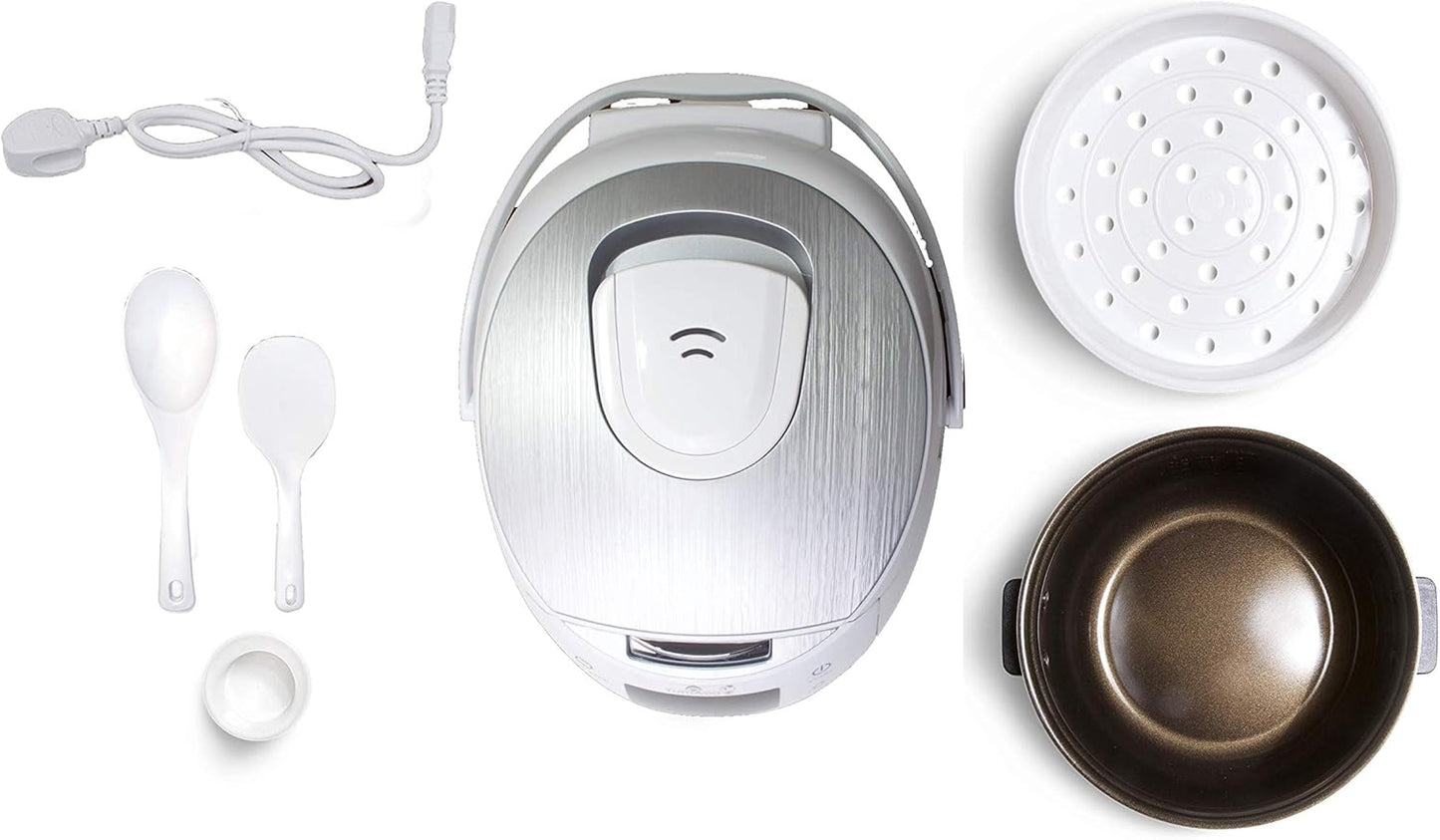 Yum Asia Sakura rijstkoker met keramische kom Over dit item PERFECTE RIJST MET EEN DRUK OP DE KNOP - Instellingen voor wit / langkorrelig, kortkorrelig / sushi en zilvervliesrijst met behulp van 7 verschillende kookfasen om automatisch de beste smaak, tex