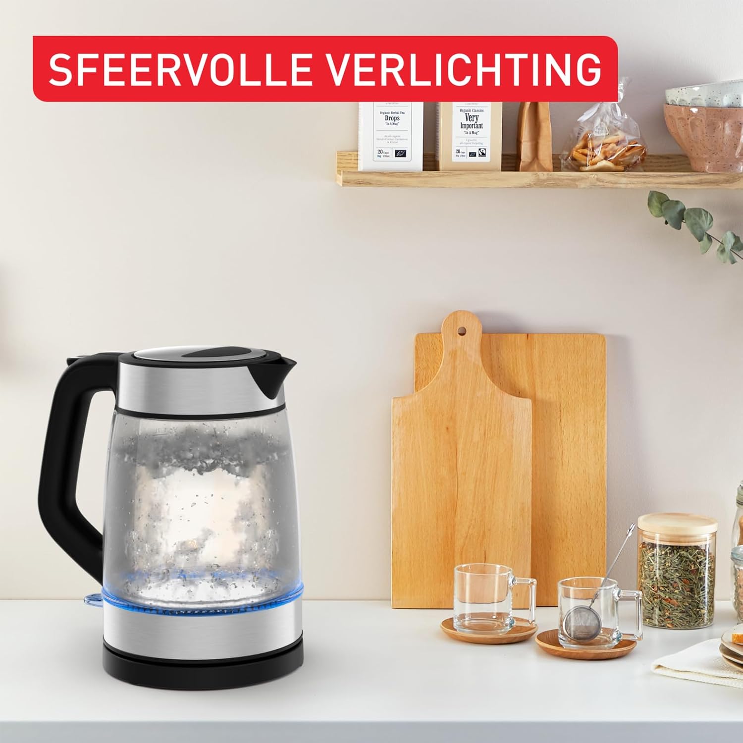 Tefal Glas elektrische waterkoker, maatstrepen, 1,7 liter Over dit item TRANSPARANTE WATERKOKER: Dankzij het transparante glazen ontwerp met maatstrepen kan je de preciese hoeveelheid water vullen die je nodig hebt - inclusief een aanduiding voor 1 kopje.