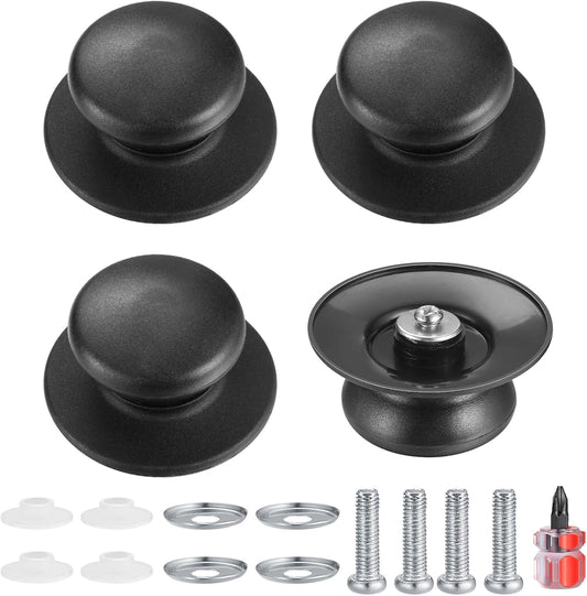 4 Stks Pot Deksel Knop Universele Vervanging Pan Deksel Cover Knoppen Over dit item Hoogwaardig materiaal: De vervangende handgreep van het deksel is gemaakt door bakelite, dat gezond materiaal brand- en hittebestendig is. De knop van het deksel is gemaak