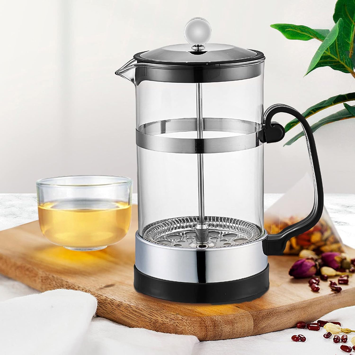 MAISITOO French Press Koffiemaker met roestvrijstalen filter 1 l Over dit item Formaat: 1000 ml. Productomschrijving: glazen koffiezetapparaat 1000 ml met French Press systeem, ideaal voor elke koffie- en theeliefhebber. Met een inhoud van maximaal 1000 m