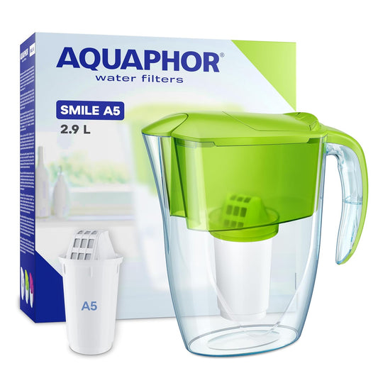 AQUAPHOR Smile Waterfilterkan 2,9 liter AQUAPHOR SMILE is de ultracompacte 2,9L kan die perfect in uw koelkastdeur past, waardoor het ideaal is voor studenten, gezinnen en iedereen die ruimtebesparende oplossingen nodig heeft (verpakking kan variëren). He