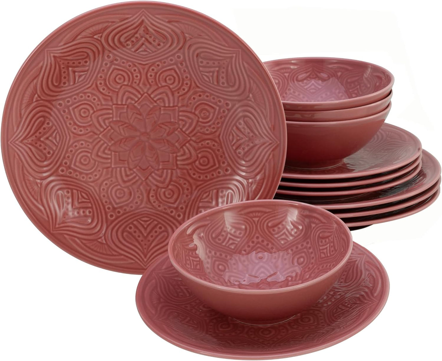 CreaTable, 21625, serie Orient Mandala, 2-delige serviesset, bordenset van porselein, vaatwasser- en magnetronbestendig, Made in Europe ✅ Elegante platenset: je krijgt hier een prachtige 2-delige platenset in een elegante ovale vorm met een diameter van 2