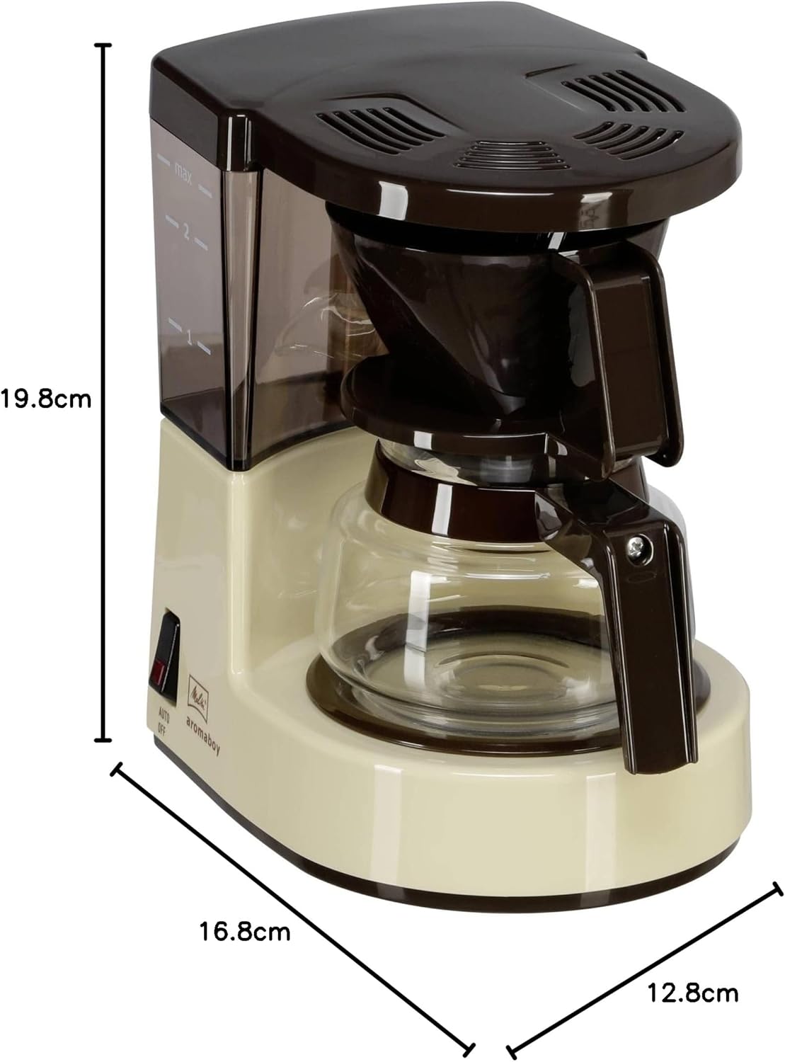 Melitta Koffiezetapparaat met Glazen Pot Voor 2 Kopjes Over dit item Ruimtebesparend ontwerp Bijzonder slanke filterkoffiemachine met glazen kan voor ca. 2 kopjes, ideaal voor eenpersoonshuishoudens, caravans of vakantieappartementen, geschikt voor Melitt