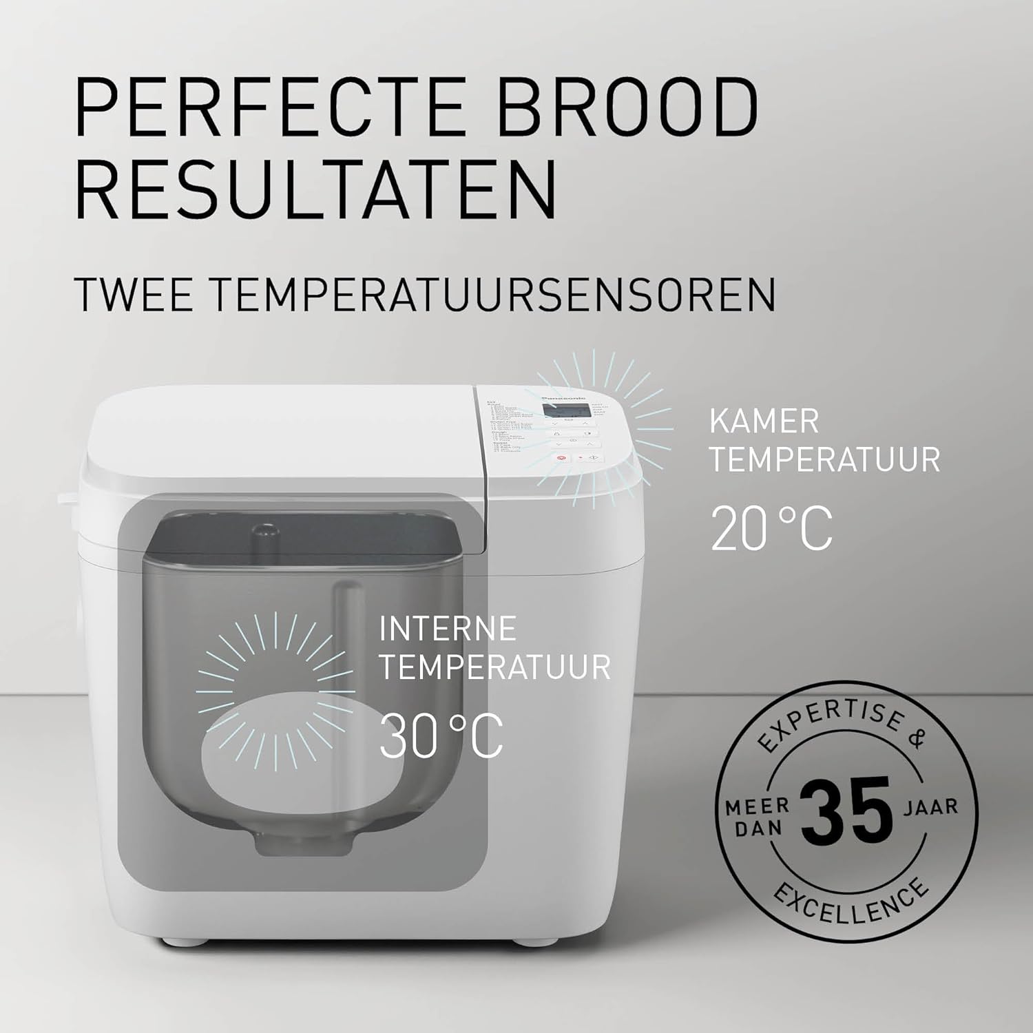 Panasonic SD-B2510 Automatische broodbakmachine, 850 W, temperatuursensor, digitale timer 13 uur, 25 programma's, wit Geniet elke dag van een ander brood: dankzij 25 voorgeprogrammeerde modi voor brood, deeg, compot en jam; bovendien drie nieuwe recepten,