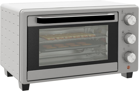 HOMCOM Mini Backoven 21L Pizza-Oven Individuell einstellbare Kocherlebnisse: Mit einer Temperaturwahl von 100 °C bis 230 °C und einem einstellbaren Timer des Tischbackofens bis zu 60 Minuten können Sie jedes Gericht genau nach Ihren Wünschen zubereiten. O