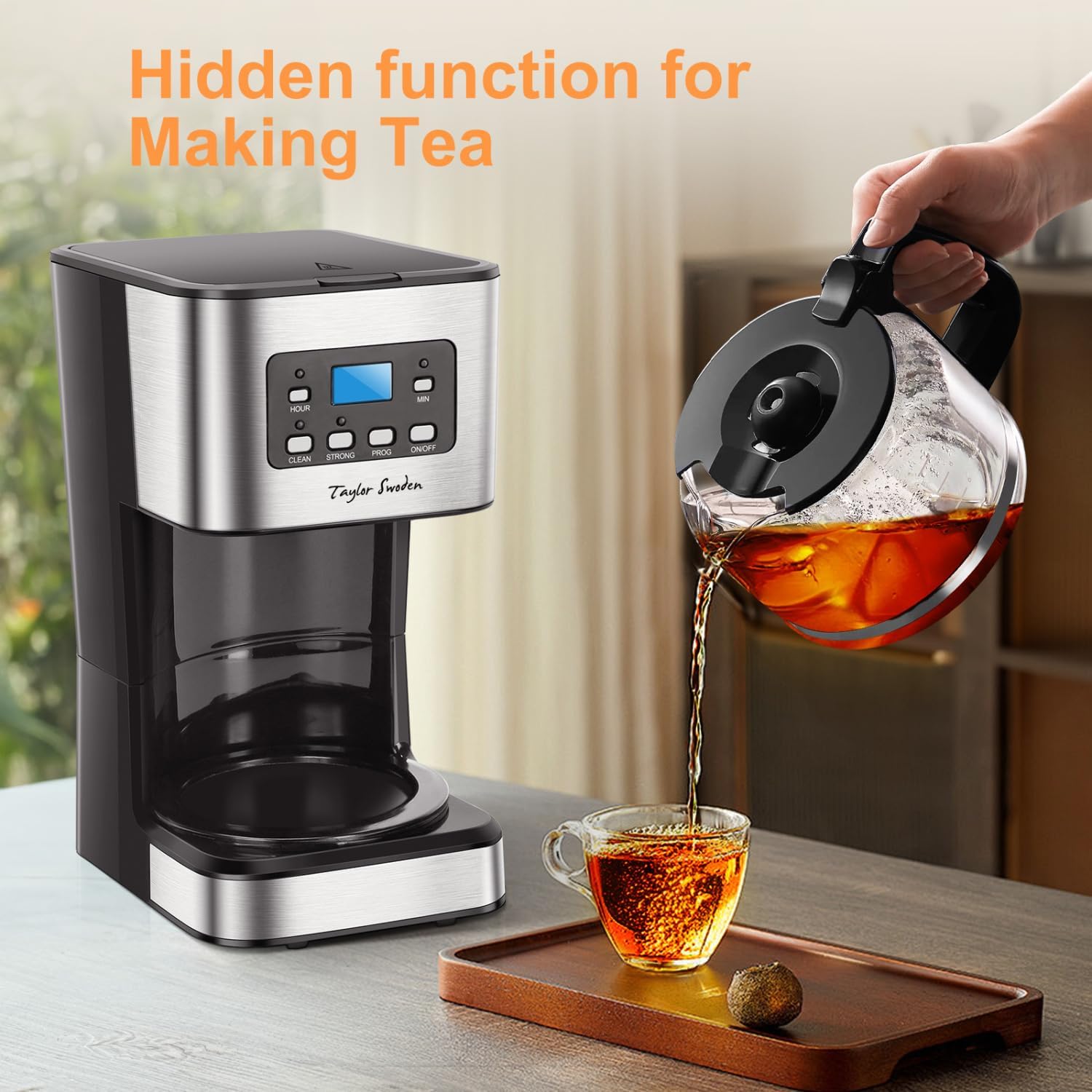 Darcy 950 W koffiezetapparaat met timer 1,5 l Over dit item Krachtig en snel: snelle koffiebereiding dankzij 950 W, waarmee je in enkele minuten 1 tot 12 kopjes vers gezette koffie kunt bereiden. Programmeerbare timer: met deze functie kun je je koffiezet