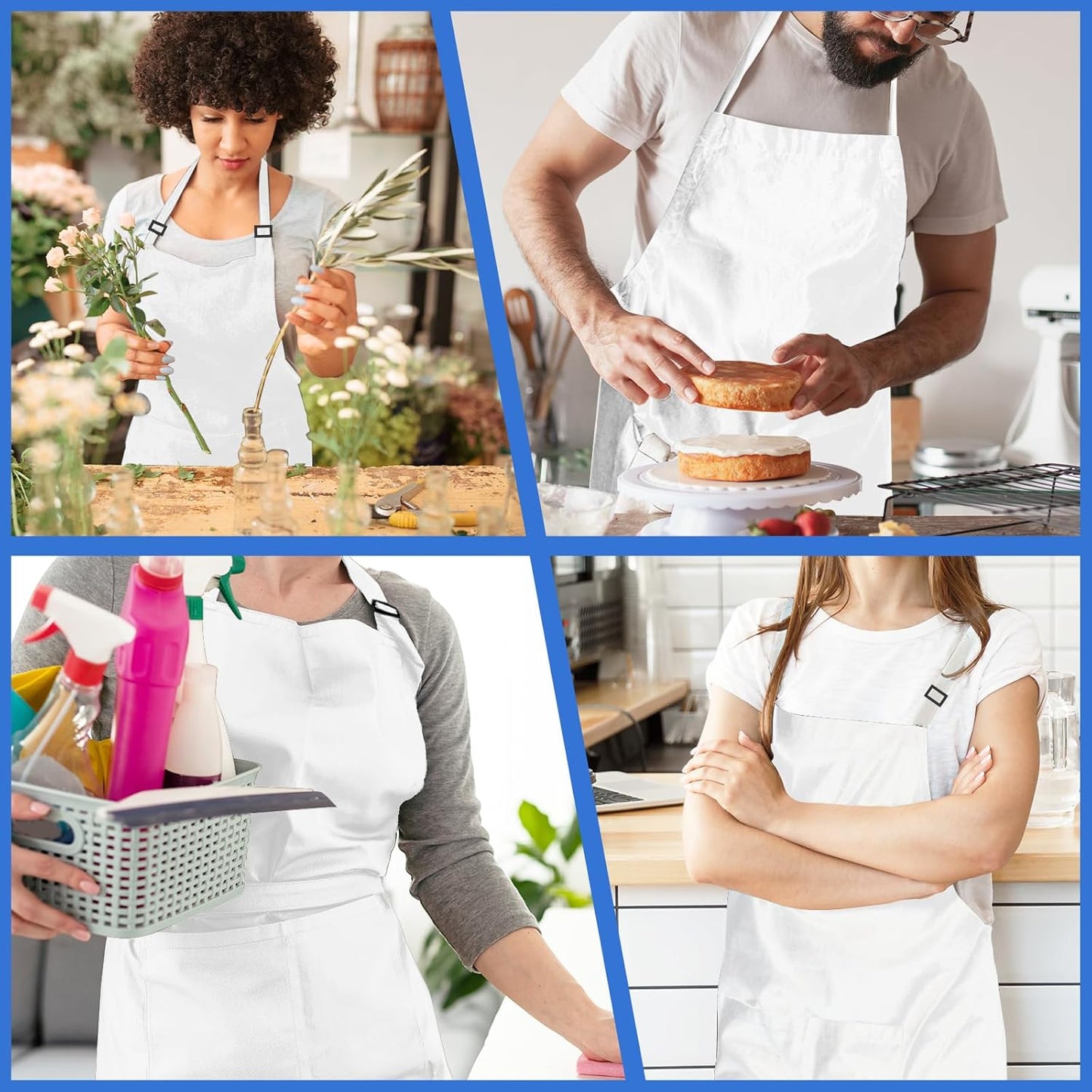 FunChaos 4 Packs Zwart Kookschort, Uniseks Verstelbare Schorten met 2 Zakken, Mannen Vrouwen Schort voor Keuken, Restaurant Productgegevens Onderhoudsvoorschriften Machinewas Type sluiting Armband Over dit item 【Hoge Kwaliteit】Het schort is gemaakt van 10