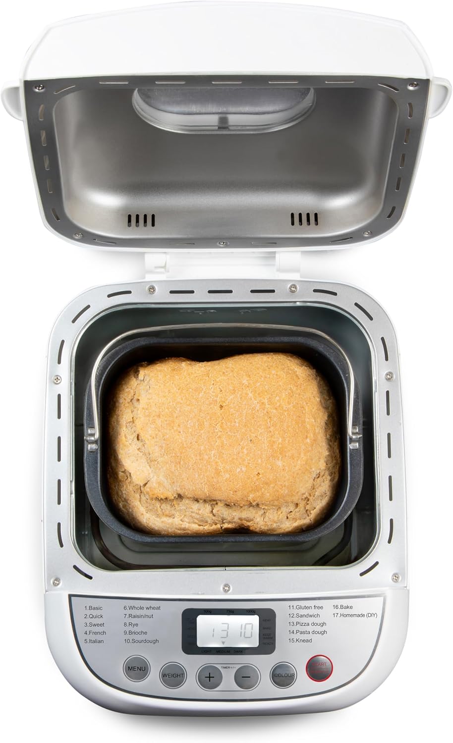DOMO B3976 broodbakmachine 500-750-1000gr - 17 programma's - incl. glutenvrij programma met timer en LCD-display met warmhoudfunctie De veelzijdige broodbakmachine B3976 van DOMO is de perfecte oplossing voor het bakken van brood thuis. Met de mogelijkhei