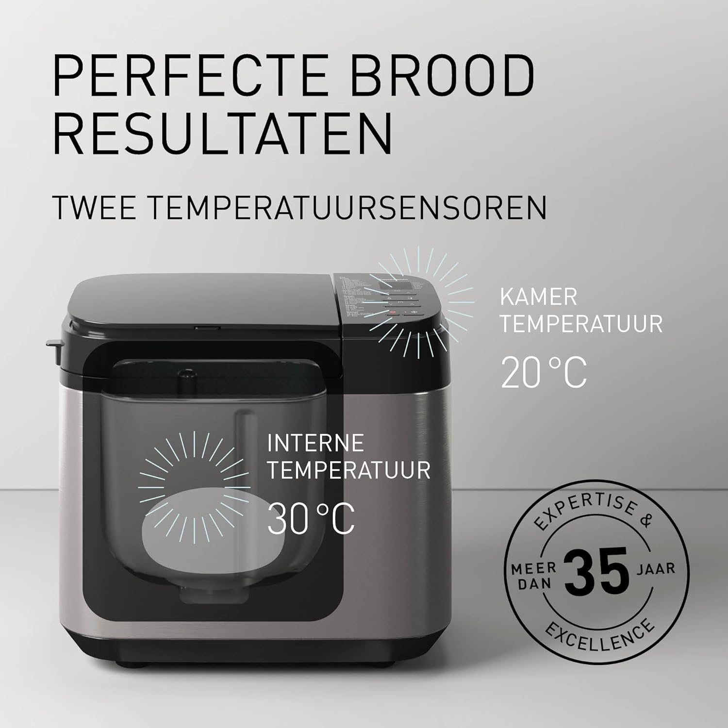 Panasonic SD-YR2540 Volledig Automatisch Broodbakmachine met 32 Backprogram, Donkergrijs TWEE TEMPERATUURSENSOREN: Deze broodbakmachine heeft twee ingebouwde sensoren om de interne en externe temperaturen te bepalen om elk programma te optimaliseren en u