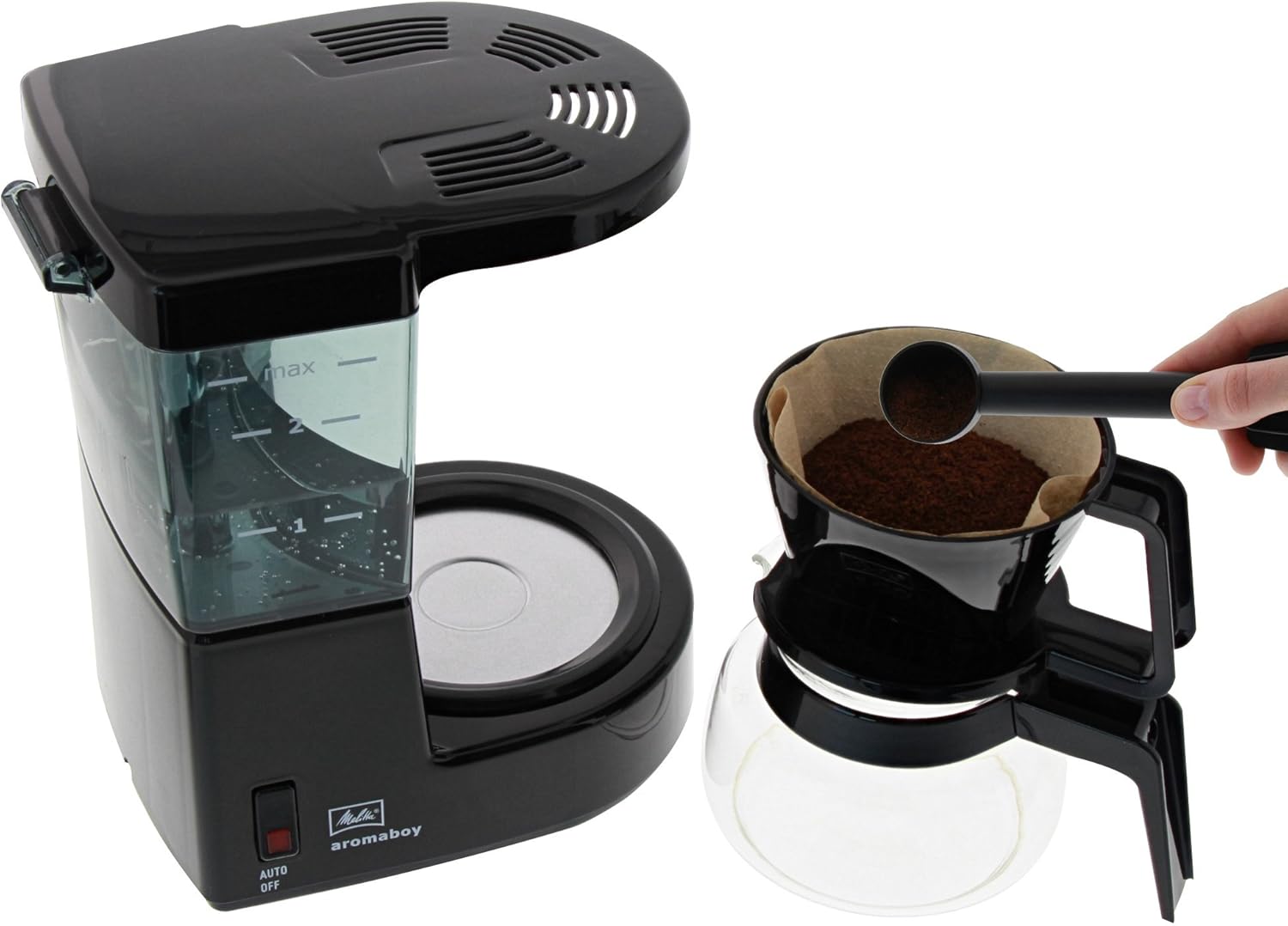 Melitta Koffiezetapparaat met Glazen Pot Voor 2 Kopjes Over dit item Ruimtebesparend ontwerp Bijzonder slanke filterkoffiemachine met glazen kan voor ca. 2 kopjes, ideaal voor eenpersoonshuishoudens, caravans of vakantieappartementen, geschikt voor Melitt