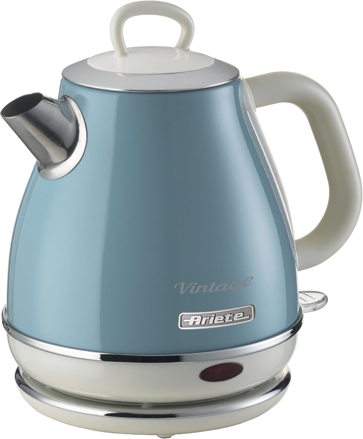 Ariete Vintage waterkoker retro draadlooz 1600 W Over dit item Krachtig: Met een inhoud van 1 liter en een vermogen van 1600 watt kan met deze vintage waterkoker je water in enkele minuten aan de kook worden gebracht om koffie en thee te bereiden. HOOGWAA