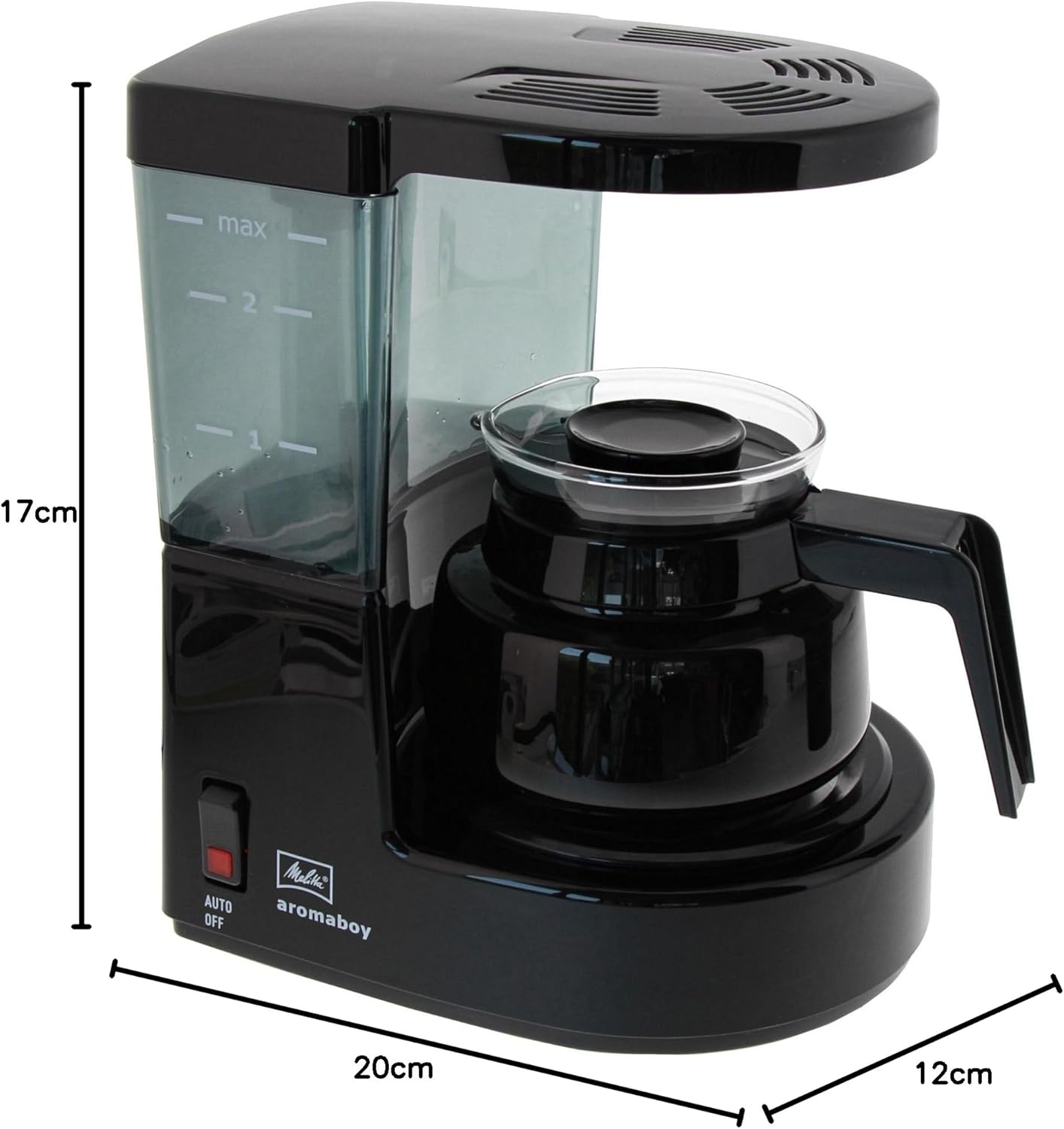 Melitta Koffiezetapparaat met Glazen Pot Voor 2 Kopjes Over dit item Ruimtebesparend ontwerp Bijzonder slanke filterkoffiemachine met glazen kan voor ca. 2 kopjes, ideaal voor eenpersoonshuishoudens, caravans of vakantieappartementen, geschikt voor Melitt