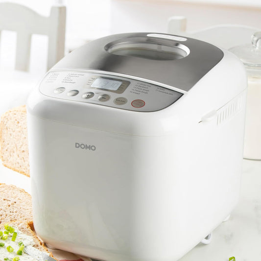 DOMO B3976 broodbakmachine 500-750-1000gr - 17 programma's - incl. glutenvrij programma met timer en LCD-display met warmhoudfunctie De veelzijdige broodbakmachine B3976 van DOMO is de perfecte oplossing voor het bakken van brood thuis. Met de mogelijkhei
