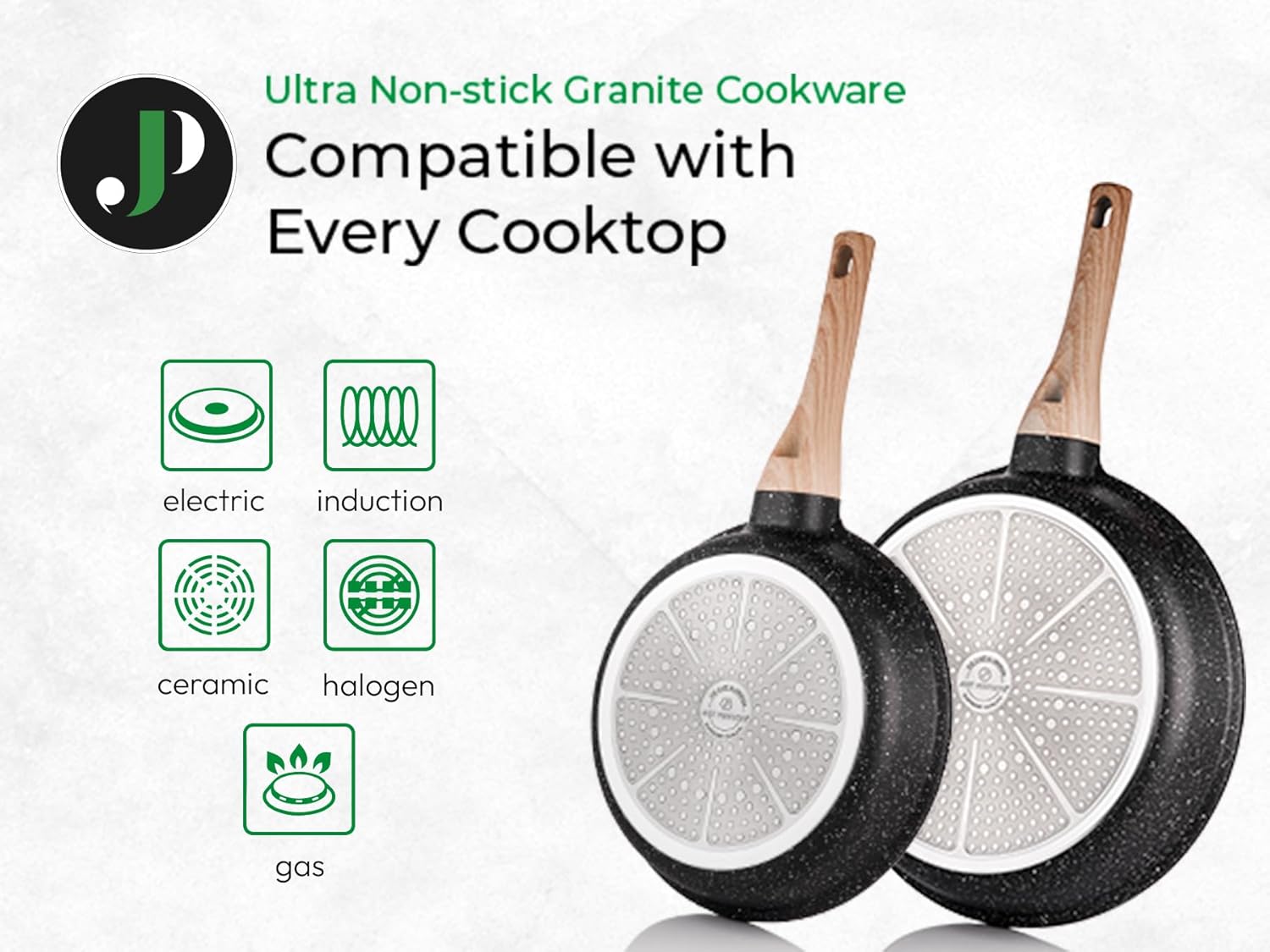 Just Perfecto Pannenset Inductie Non-Stick Pannen - Glazen Deksel Over dit item Ongeëvenaarde Kwaliteit: Onze pannensets zijn met precisie vervaardigd van hoogwaardige materialen, waaronder duurzaam roestvrij staal en innovatieve anti-aanbaklagen. Hierdoo