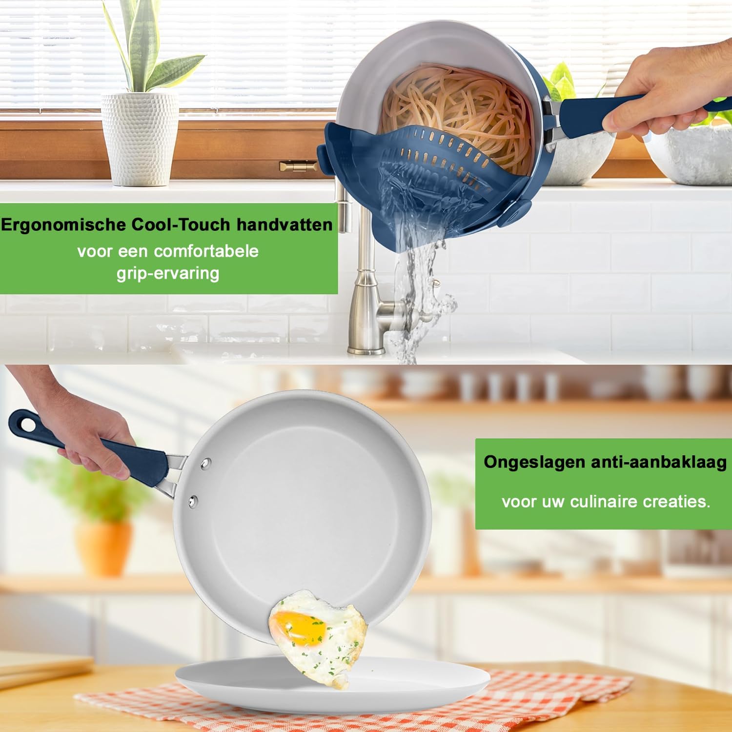 NutriChef Pannenset 14-delige Antiaanbak Kookset- Kookpannenset Over dit item 14-DELIGE SET: NutriChef biedt een 14-delige antiaanbak kookset, inclusief een sauspan van 1,4 liter en 2,4 liter met deksels, een braadpan van 4,7 liter met deksel, een grote k