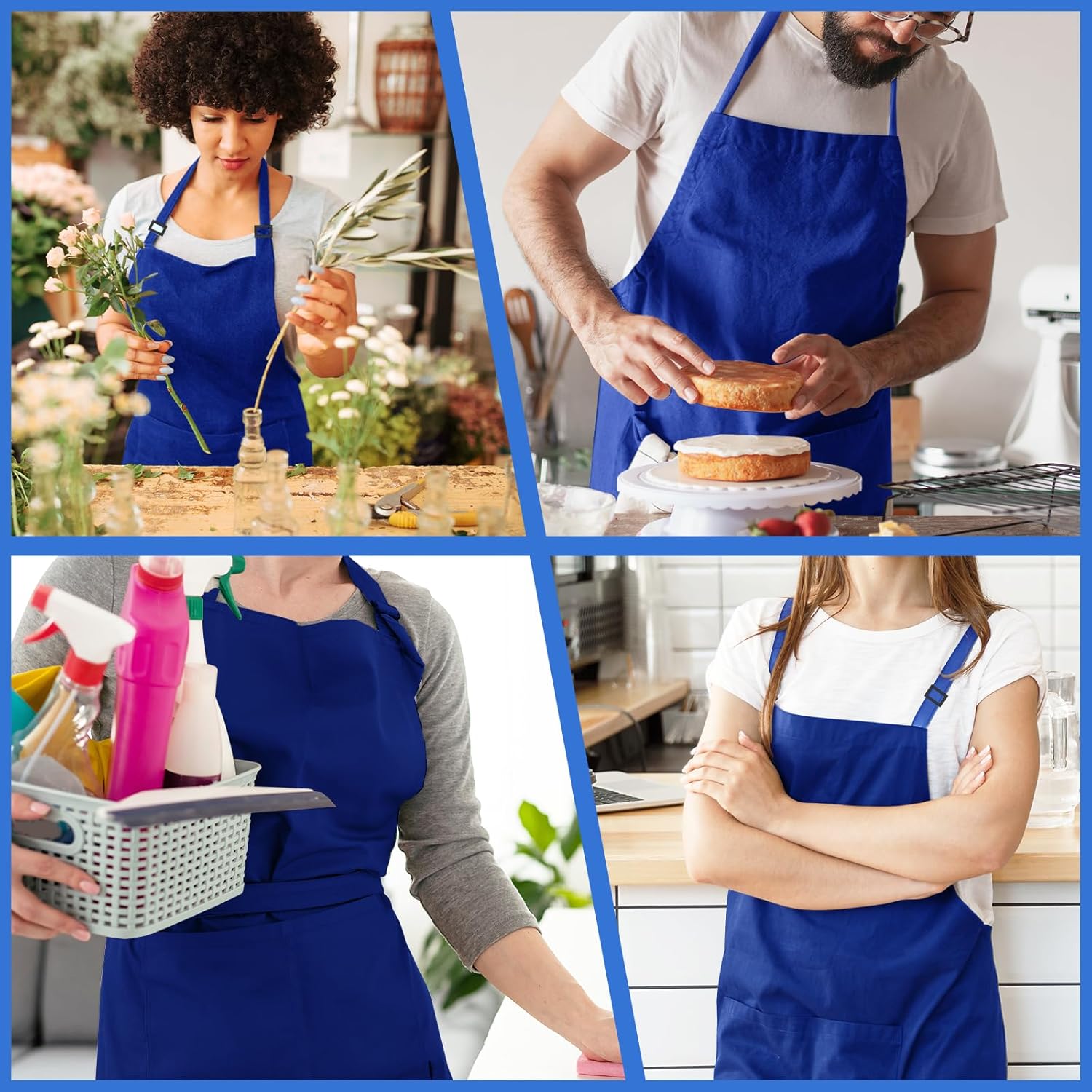 FunChaos 4 Packs Zwart Kookschort, Uniseks Verstelbare Schorten met 2 Zakken, Mannen Vrouwen Schort voor Keuken, Restaurant Productgegevens Onderhoudsvoorschriften Machinewas Type sluiting Armband Over dit item 【Hoge Kwaliteit】Het schort is gemaakt van 10
