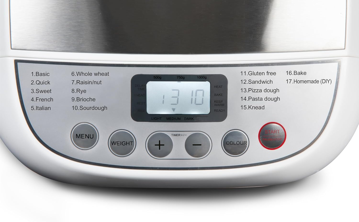 DOMO B3976 broodbakmachine 500-750-1000gr - 17 programma's - incl. glutenvrij programma met timer en LCD-display met warmhoudfunctie De veelzijdige broodbakmachine B3976 van DOMO is de perfecte oplossing voor het bakken van brood thuis. Met de mogelijkhei