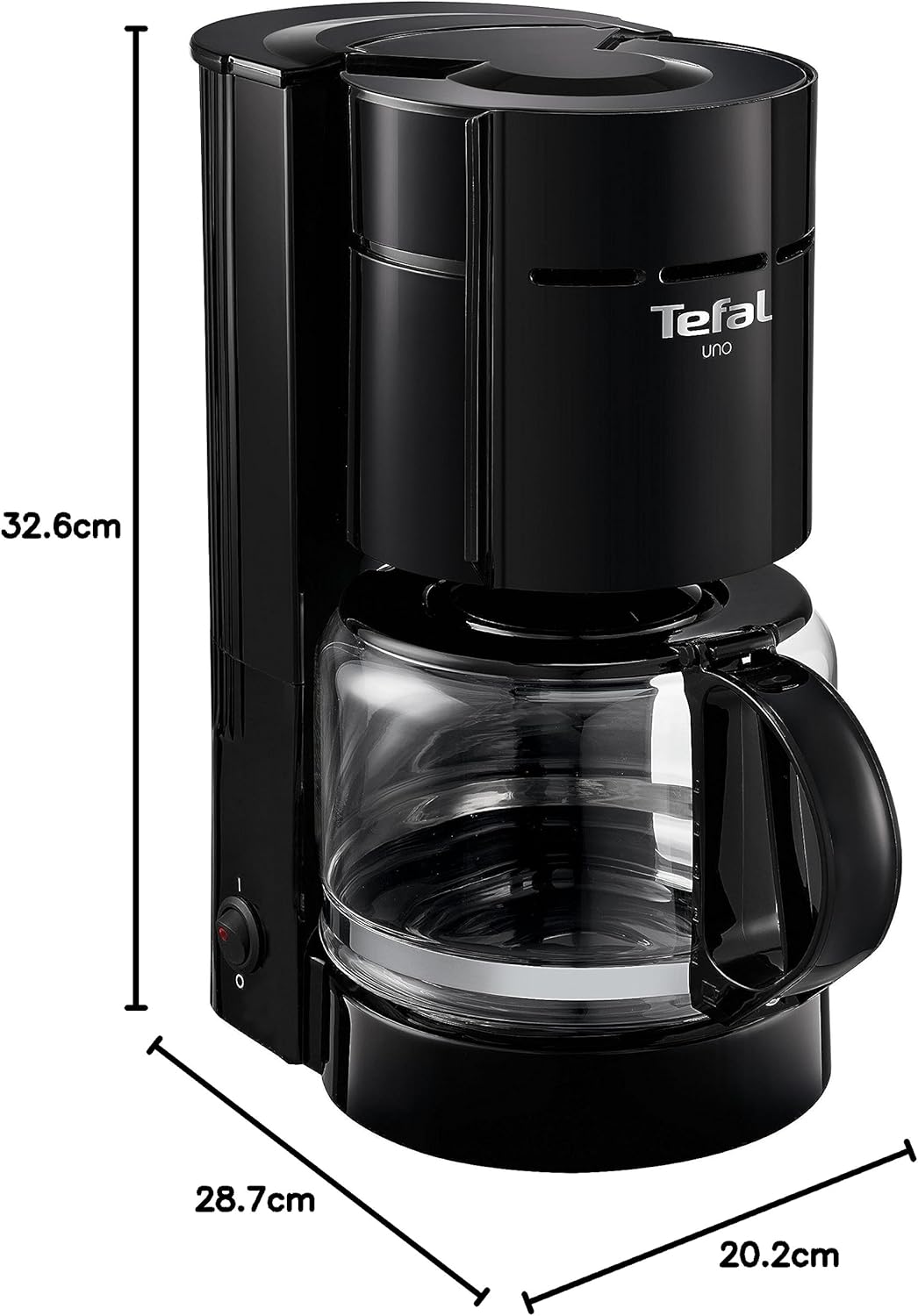 Tefal Uno koffiezetapparaat, CM1218, filter, 1.1L, tot 12 kopjes, Druppelstop, zwarte behuizing, Warmhoudfunctie Koffiezetapparaat voor heerlijke filter koffie De glazen kan heeft een capaciteit van 1,1L: zet tot 12 kopjes koffie tegelijkertijd. Glanzend