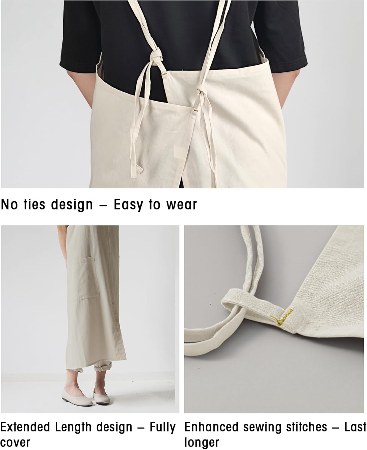 Small snail Japanse Stijl Schort Verstelbare Waterdichte Katoenen Linnen Dames Pinafore met Grote Zakken voor Bloemenwinkel Cafe Knutselen Bakken Casual Effen Kleur Schorten Productgegevens Type sluiting Trekkoord Over dit item ▶Materiaal: Het is gemaakt
