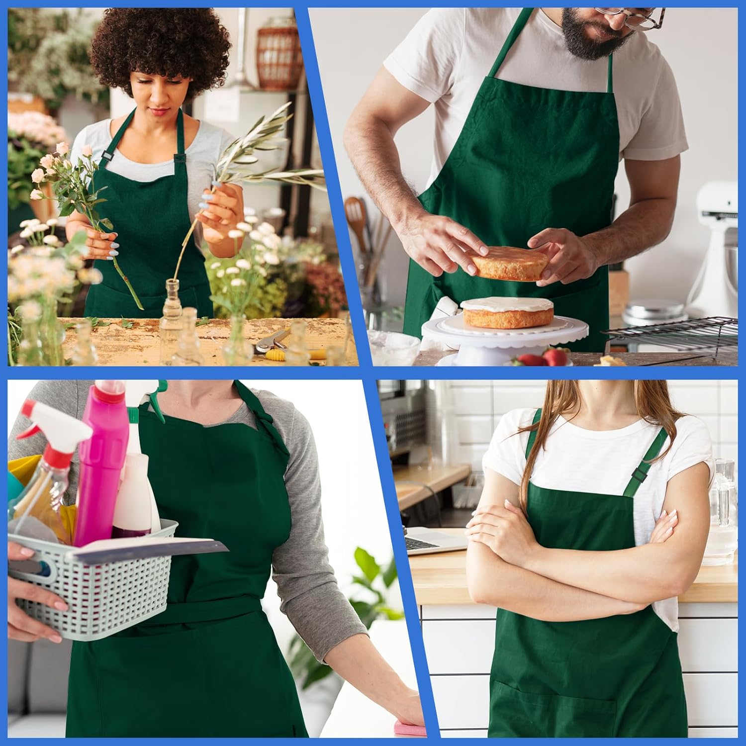 FunChaos 4 Packs Zwart Kookschort, Uniseks Verstelbare Schorten met 2 Zakken, Mannen Vrouwen Schort voor Keuken, Restaurant Productgegevens Onderhoudsvoorschriften Machinewas Type sluiting Armband Over dit item 【Hoge Kwaliteit】Het schort is gemaakt van 10