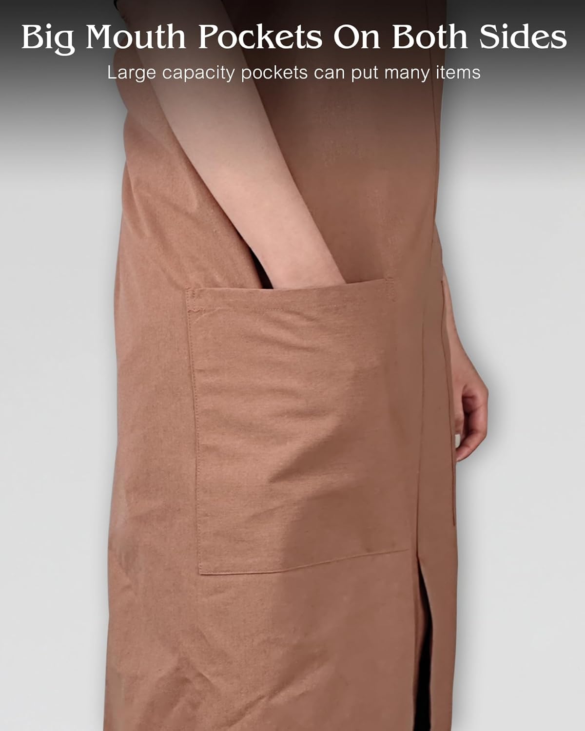 Small snail Japanse Stijl Schort Verstelbare Waterdichte Katoenen Linnen Dames Pinafore met Grote Zakken voor Bloemenwinkel Cafe Knutselen Bakken Casual Effen Kleur Schorten Productgegevens Type sluiting Trekkoord Over dit item ▶Materiaal: Het is gemaakt
