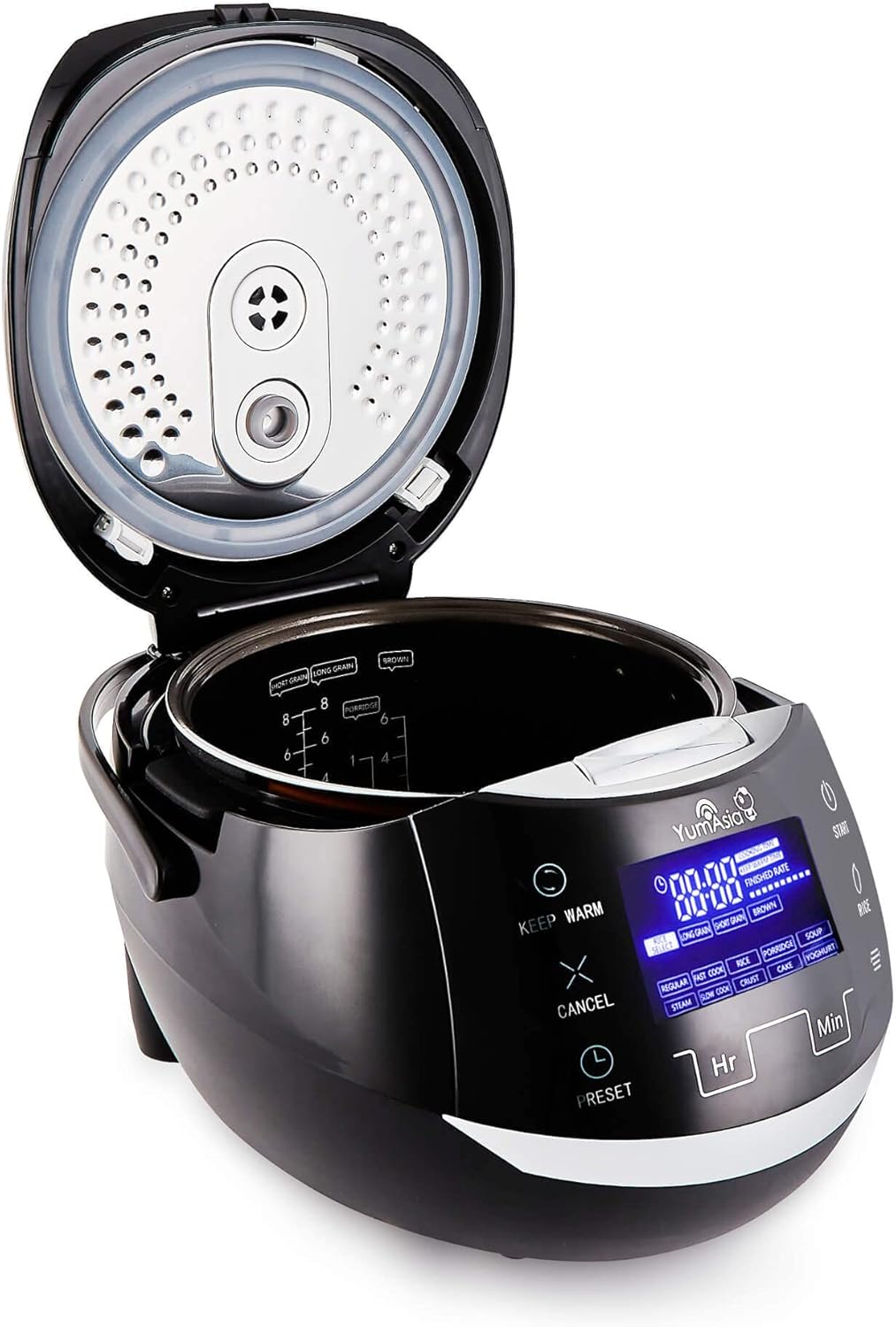 Yum Asia Sakura rijstkoker met keramische kom Over dit item PERFECTE RIJST MET EEN DRUK OP DE KNOP - Instellingen voor wit / langkorrelig, kortkorrelig / sushi en zilvervliesrijst met behulp van 7 verschillende kookfasen om automatisch de beste smaak, tex
