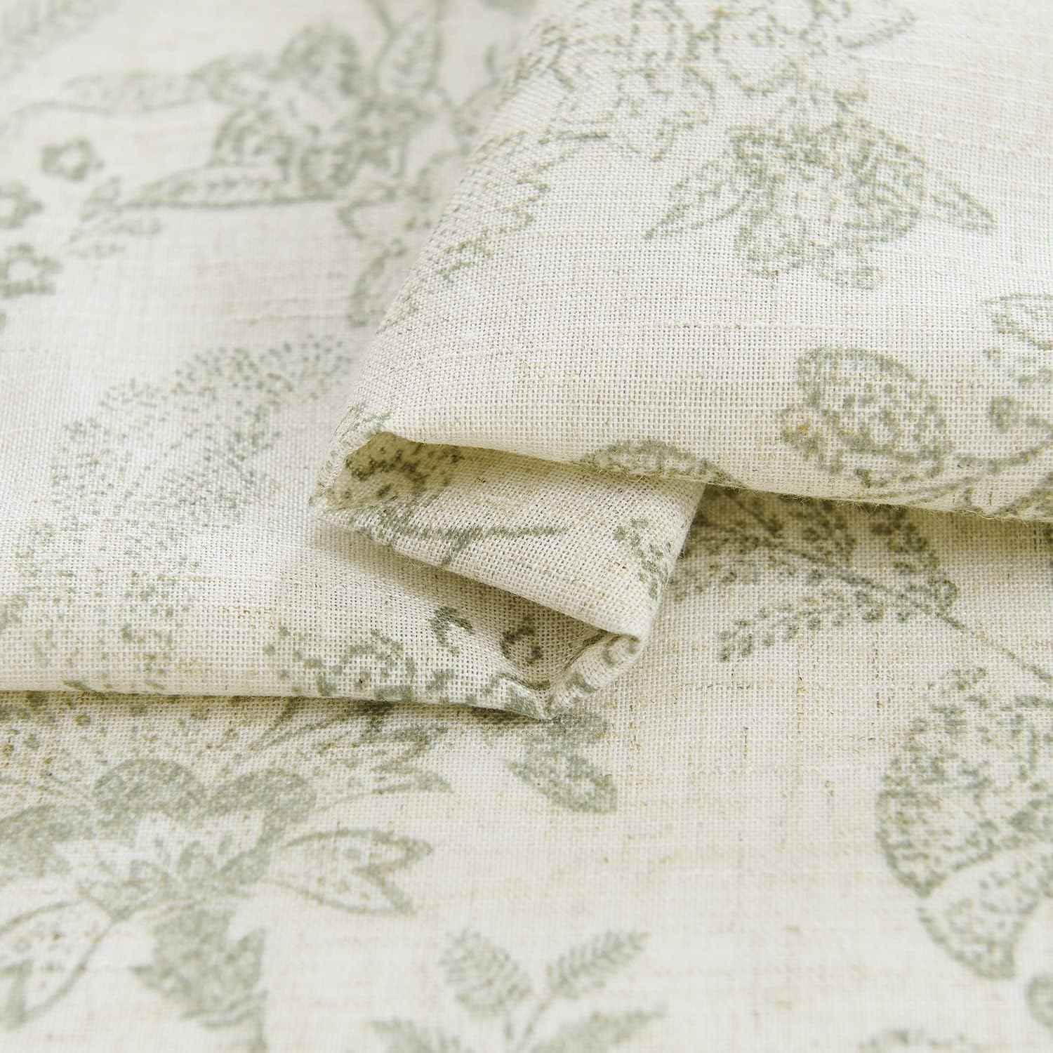 TOPICK Bloemen Keuken Gordijnen 61 cm Drop Linnen Doorschijnend Korte Cafe Botanische Print Kleine Raam Rod Pocket voor Wasruimte Badkamer 2 Panelen Verbena Grijs Verpakking: je ontvangt 2 gordijnen van 85% polyester+15% linnen. De afmetingen per stuk zij