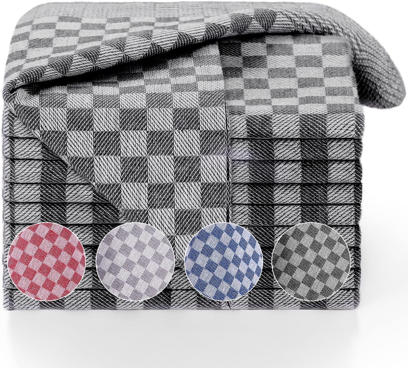 Blumtal - Set van 10 Theedoeken - 100% Katoen - 50 x 70 cm - Grijs Geruit - Hoogwaardige handdoekenset IDEAAL FORMAAT: De Blumtal theedoeken zijn 50 x 70 cm. Omdat je aan keukendoeken nooit genoeg kunt hebben, bieden wij onze Blumtal handdoeken aan in set