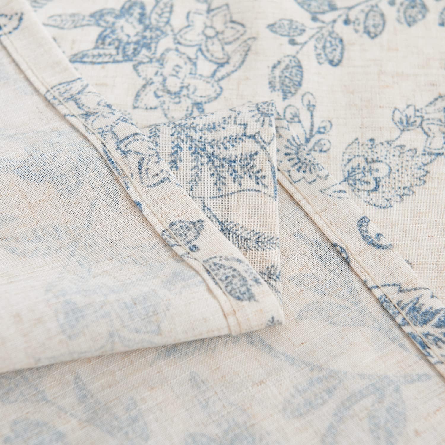 TOPICK Bloemen Keuken Gordijnen 61 cm Drop Linnen Doorschijnend Korte Cafe Botanische Print Kleine Raam Rod Pocket voor Wasruimte Badkamer 2 Panelen Verbena Grijs Verpakking: je ontvangt 2 gordijnen van 85% polyester+15% linnen. De afmetingen per stuk zij