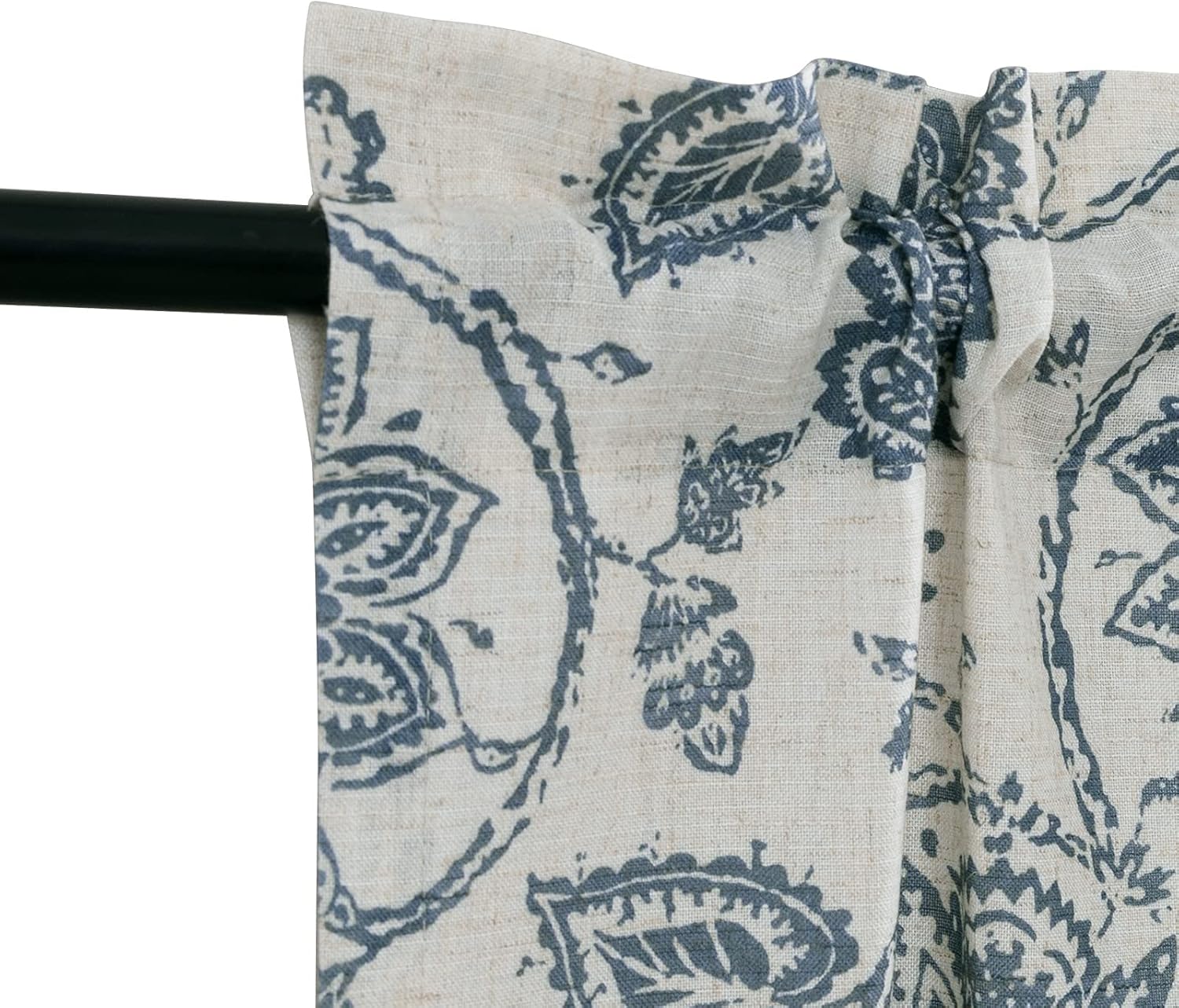 TOPICK Bloemen Keuken Gordijnen 61 cm Drop Linnen Doorschijnend Korte Cafe Botanische Print Kleine Raam Rod Pocket voor Wasruimte Badkamer 2 Panelen Verbena Grijs Verpakking: je ontvangt 2 gordijnen van 85% polyester+15% linnen. De afmetingen per stuk zij