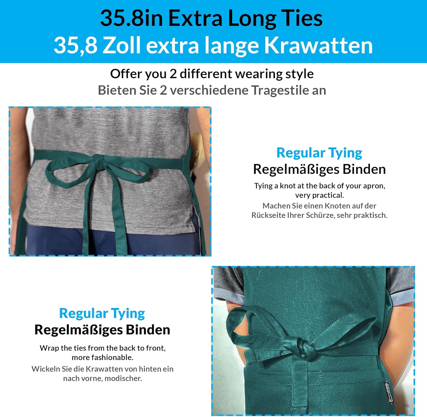 2 Stuks Chef Schort Waterdichte Schort met 3 Zakken Over dit item 💕65% polyester / 35% katoen beste mix voor schorten die bekend staan om hun duurzaamheid. Zij vervagen niet zo snel, verliezen snel hun vorm, kijken langer als nieuw, zijn minder naar vore