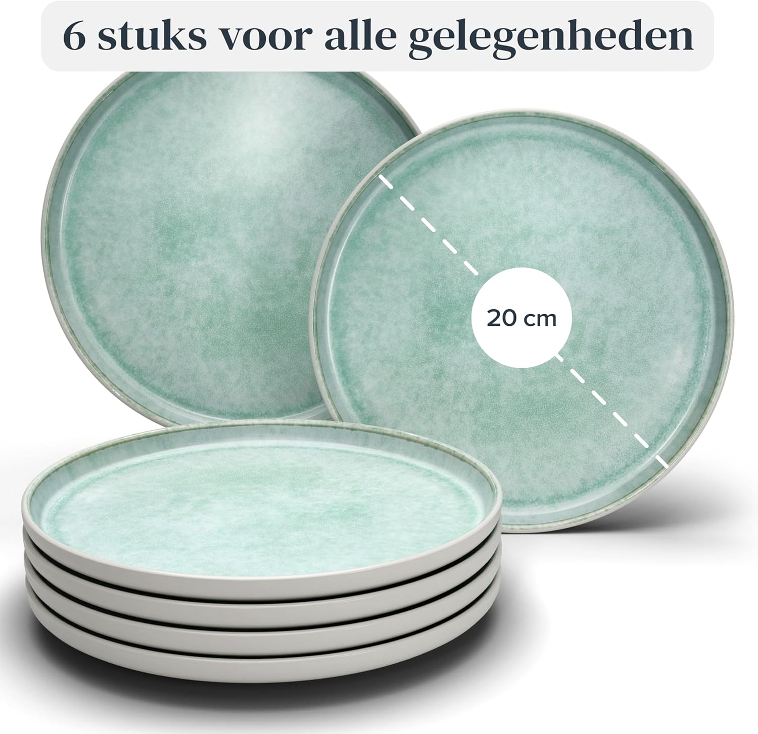 Aardewerk Servies Set Ibiza 36-delig - Vaatwasser-, Magnetron- en Krasbestendig Servies - Moderne Kommen en Borden Set voor 12 Personen - Tafelservice Pure Living in Licht Beige-blauw Deze 36-delige beige-blauwe servies set voor 12 personen combineert ele