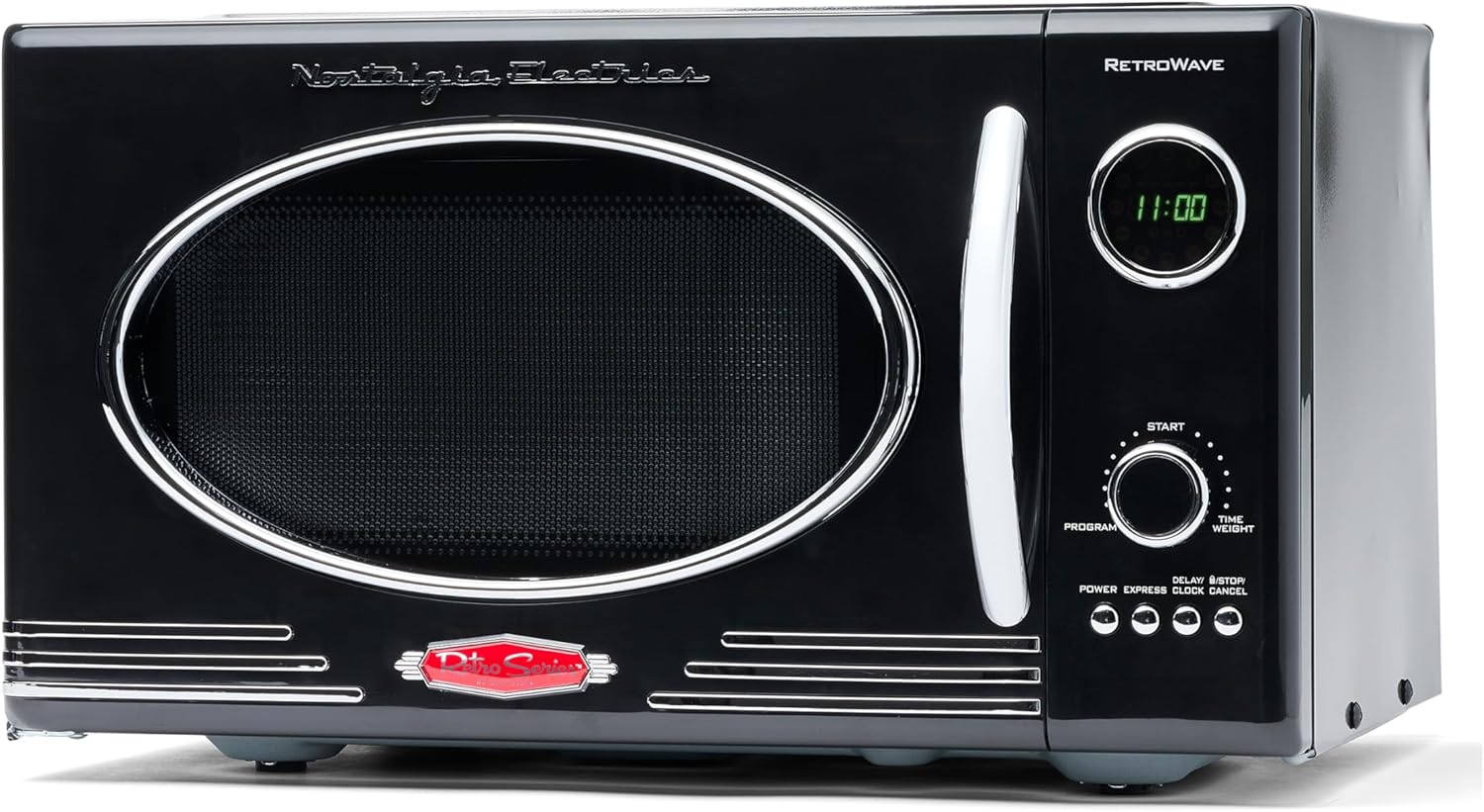 Nostalgia Retro Magnetron 25 liter 900 watt Nostalgia Retro Magnetron UKNRMO9AQ6A, 25 liter, 900 watt met 5 vermogensniveaus, 12 voorgeprogrammeerde kookinstellingen, draaitafel, digitale klok, aqua-kleur Klassieke look GEMAKKELIJK TE LEZEN KLOK: U hoeft