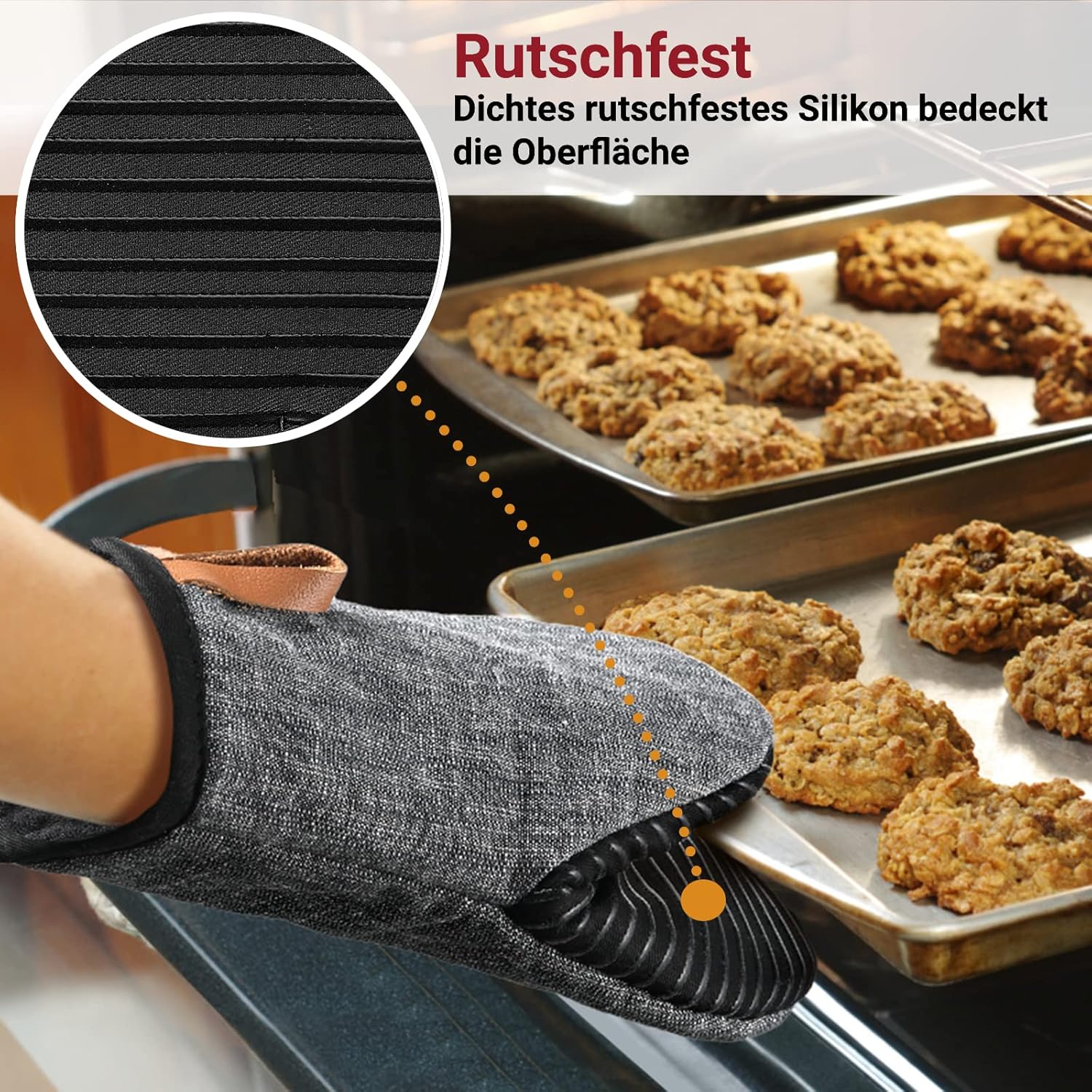 BONTHEE Ovenhandschoenen, hittebestendige mini-ovenhandschoenen, katoenen kookhandschoenen met anti-slip siliconen gestreepte bakhandschoenen voor koken bakken, set van 2, blauw [Afmetingen]: 24 cm x 16 cm (l x b), 2 stuks mini-ovenhandschoenen. Ze zijn g