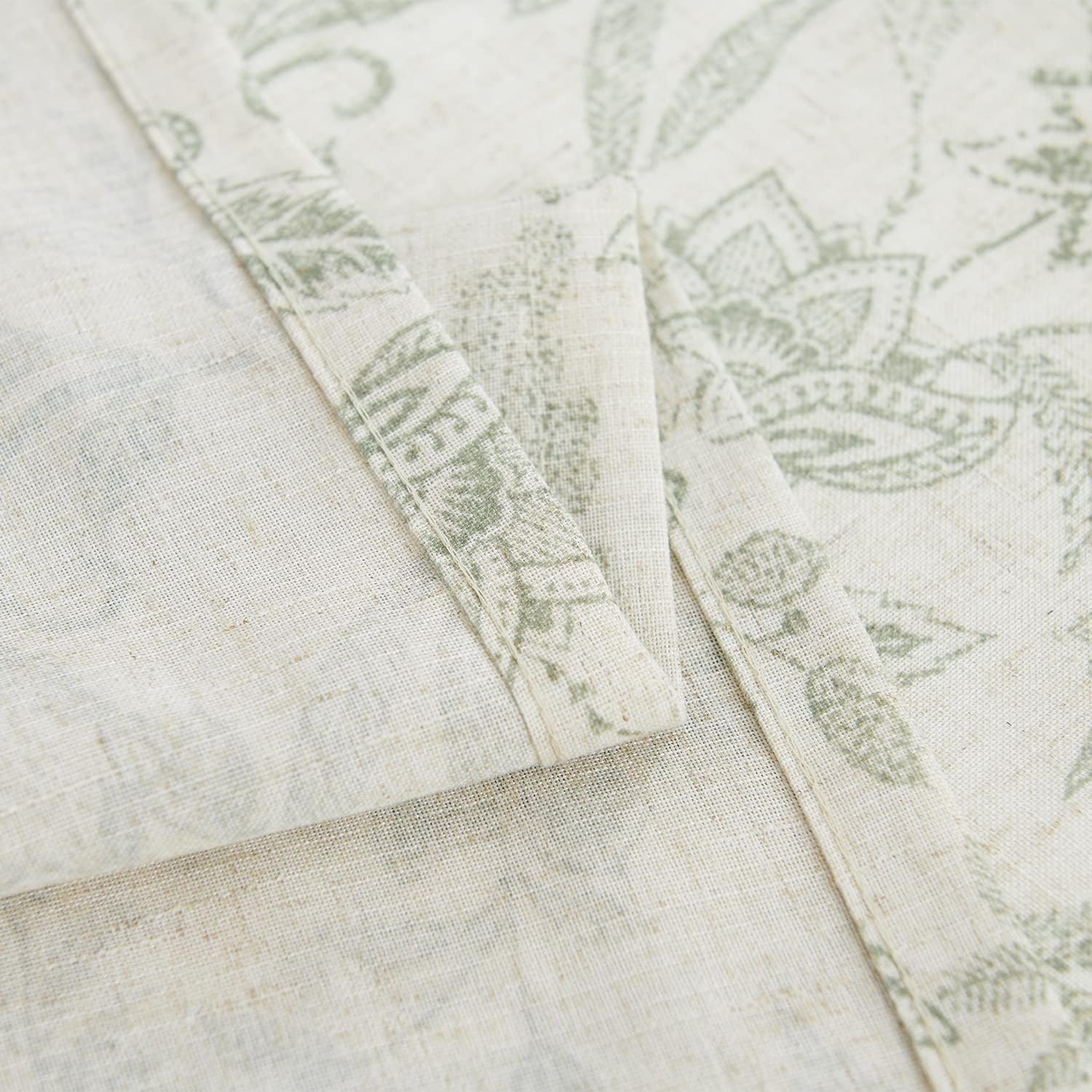 TOPICK Bloemen Keuken Gordijnen 61 cm Drop Linnen Doorschijnend Korte Cafe Botanische Print Kleine Raam Rod Pocket voor Wasruimte Badkamer 2 Panelen Verbena Grijs Verpakking: je ontvangt 2 gordijnen van 85% polyester+15% linnen. De afmetingen per stuk zij