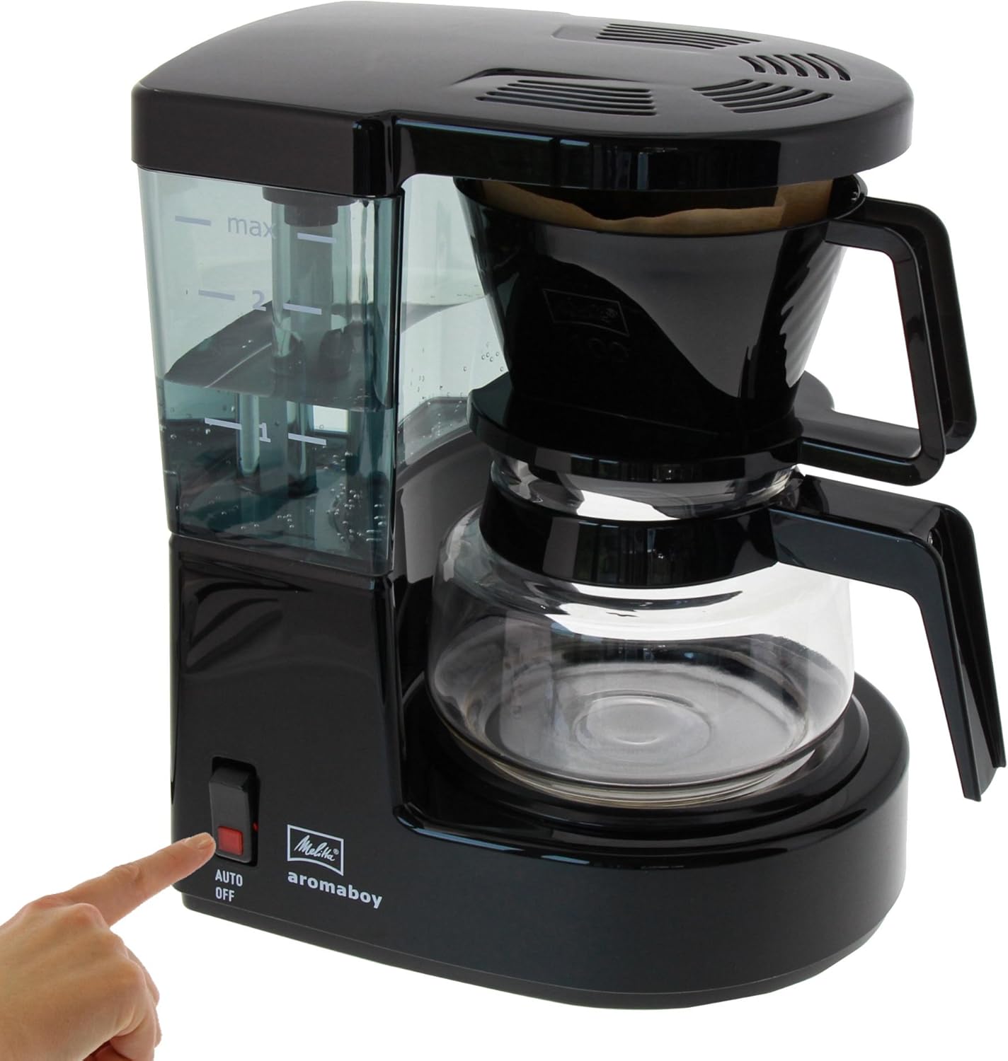 Melitta Koffiezetapparaat met Glazen Pot Voor 2 Kopjes Over dit item Ruimtebesparend ontwerp Bijzonder slanke filterkoffiemachine met glazen kan voor ca. 2 kopjes, ideaal voor eenpersoonshuishoudens, caravans of vakantieappartementen, geschikt voor Melitt