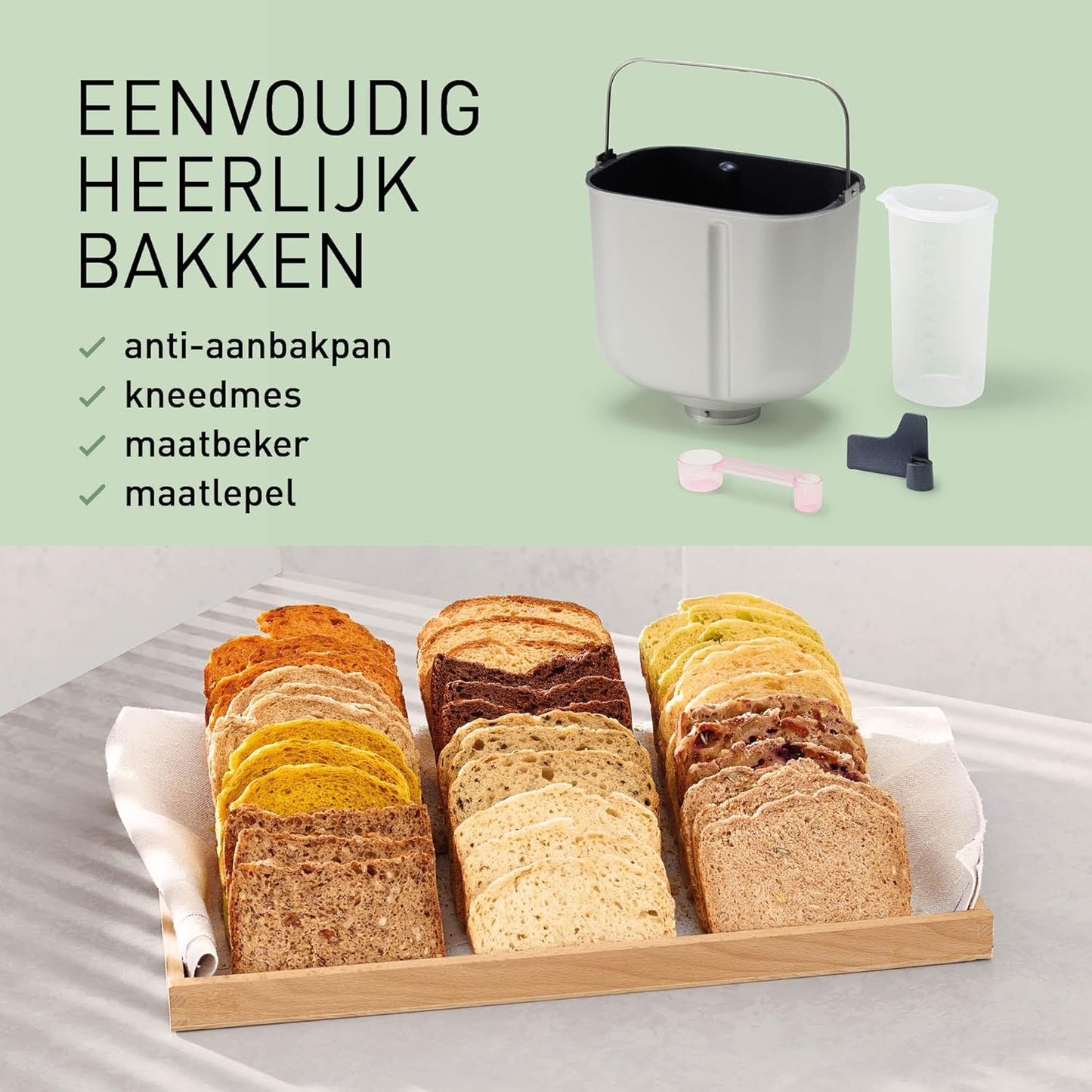 Panasonic SD-B2510 Automatische broodbakmachine, 850 W, temperatuursensor, digitale timer 13 uur, 25 programma's, wit Geniet elke dag van een ander brood: dankzij 25 voorgeprogrammeerde modi voor brood, deeg, compot en jam; bovendien drie nieuwe recepten,