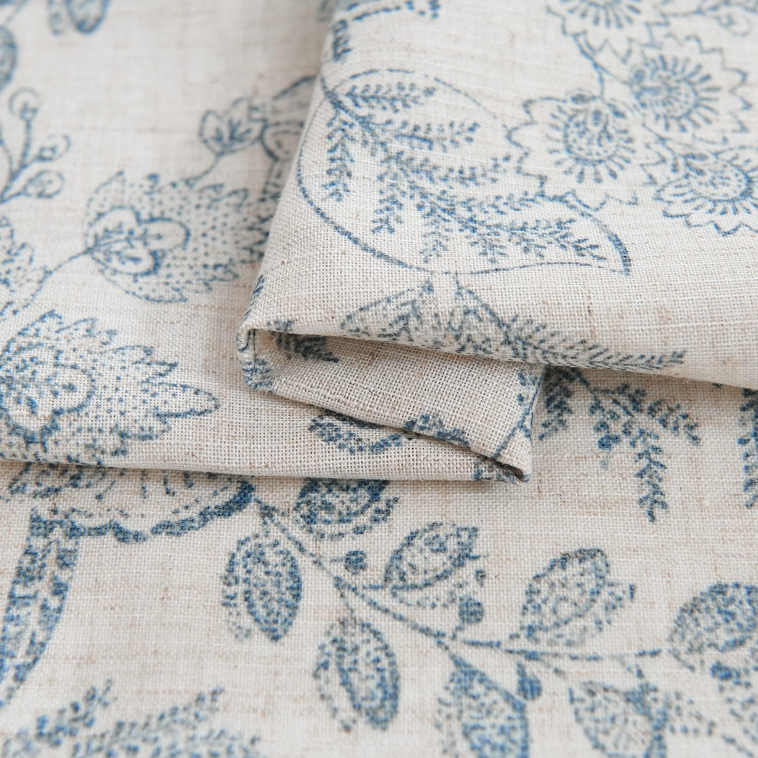 TOPICK Bloemen Keuken Gordijnen 61 cm Drop Linnen Doorschijnend Korte Cafe Botanische Print Kleine Raam Rod Pocket voor Wasruimte Badkamer 2 Panelen Verbena Grijs Verpakking: je ontvangt 2 gordijnen van 85% polyester+15% linnen. De afmetingen per stuk zij