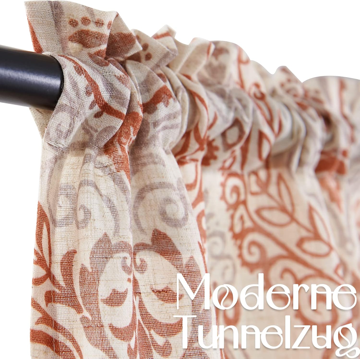 TOPICK Bloemen Keuken Gordijnen 61 cm Drop Linnen Doorschijnend Korte Cafe Botanische Print Kleine Raam Rod Pocket voor Wasruimte Badkamer 2 Panelen Verbena Grijs Verpakking: je ontvangt 2 gordijnen van 85% polyester+15% linnen. De afmetingen per stuk zij