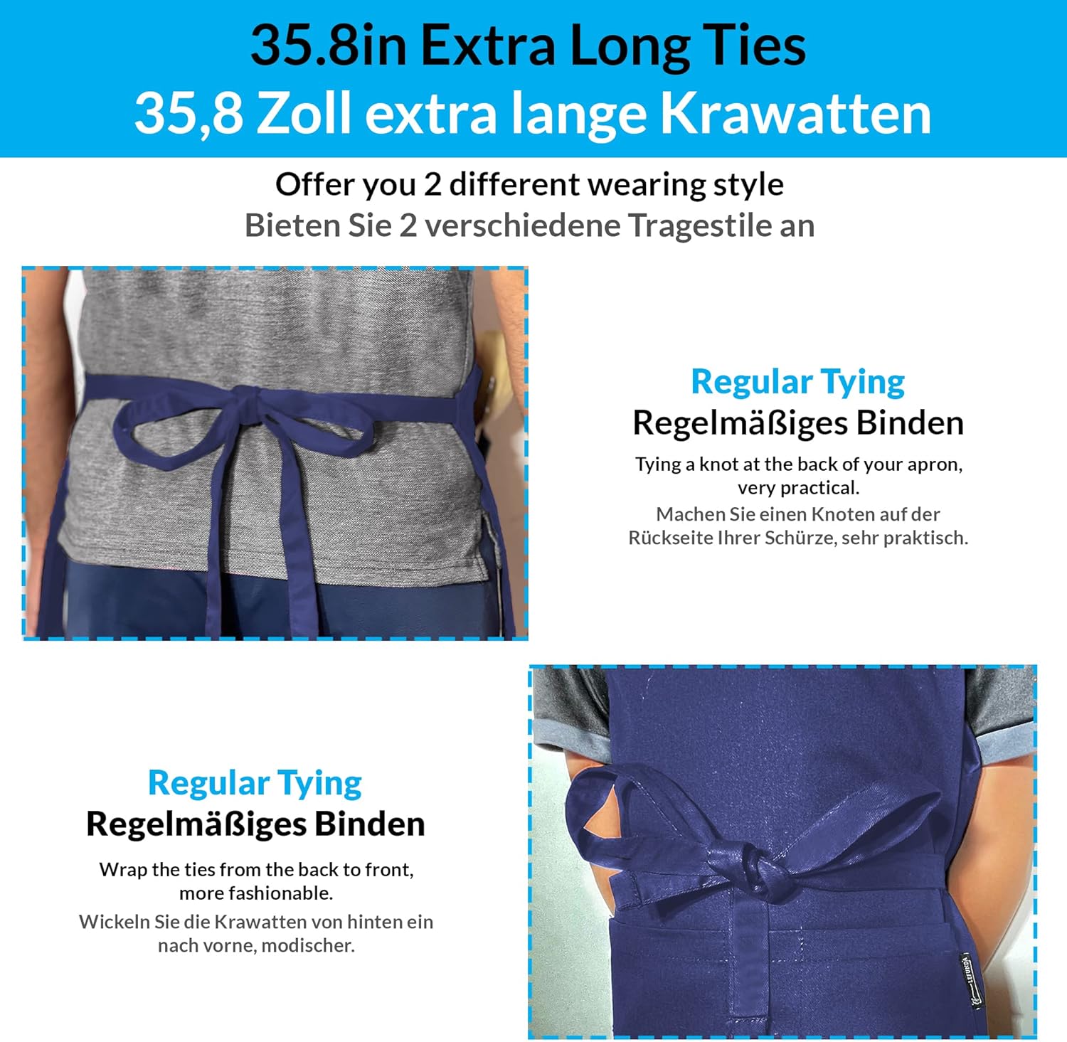 2 Stuks Chef Schort Waterdichte Schort met 3 Zakken Over dit item 💕65% polyester / 35% katoen beste mix voor schorten die bekend staan om hun duurzaamheid. Zij vervagen niet zo snel, verliezen snel hun vorm, kijken langer als nieuw, zijn minder naar vore