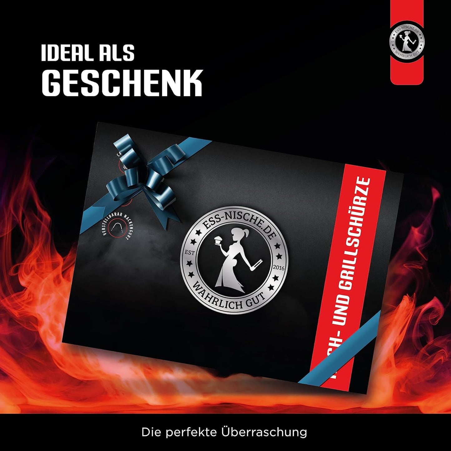 Ess-Nische® Kookschort Grillschort voor Mannen en Vrouwen - Ideaal als cadeau voor mannen, oma of opa Huwelijksverjaardagscadeaus schildersschort voor volwassenen kookschort voor mannen gepersonaliseerd kookschort voor dames grappig grillschort voor dames
