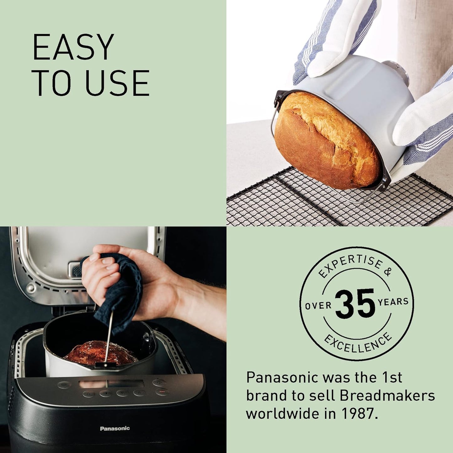 Panasonic broodbakmachine knapperig brood Croustina SD-ZF2010KXF, De enige broodbakmachine die je een knapperig en goudkleurig brood kan maken. met 18 programma's en uitgestelde start. Een nieuw ontwerp voor ronde en knapperige broden. 7 speciale programm