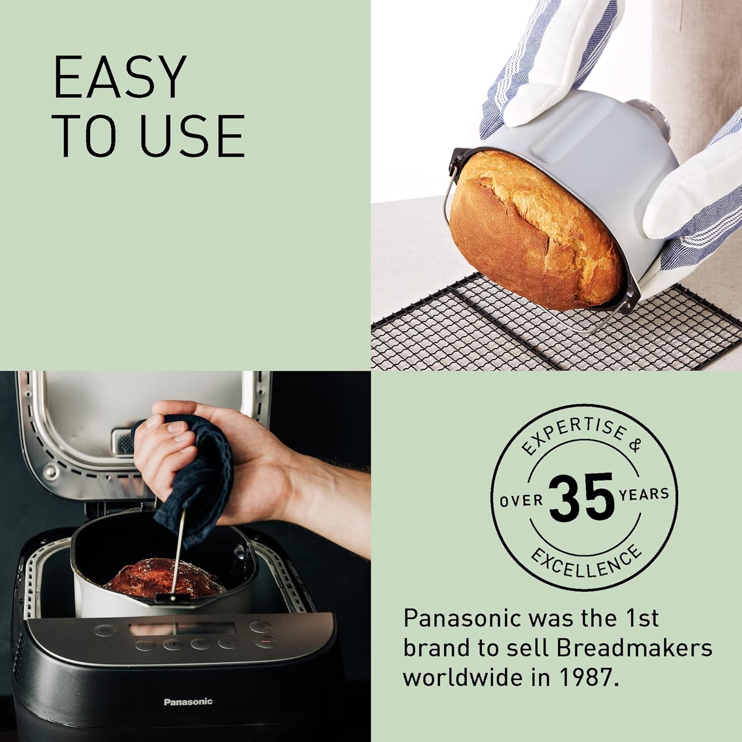 Panasonic broodbakmachine knapperig brood Croustina SD-ZF2010KXF, De enige broodbakmachine die je een knapperig en goudkleurig brood kan maken. met 18 programma's en uitgestelde start. Een nieuw ontwerp voor ronde en knapperige broden. 7 speciale programm