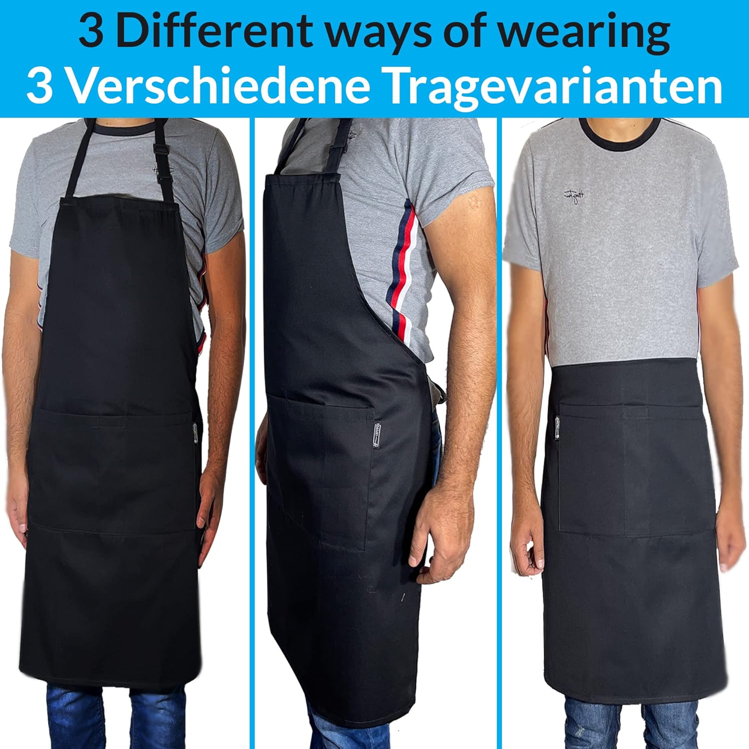 2 Stuks Chef Schort Waterdichte Schort met 3 Zakken Over dit item 💕65% polyester / 35% katoen beste mix voor schorten die bekend staan om hun duurzaamheid. Zij vervagen niet zo snel, verliezen snel hun vorm, kijken langer als nieuw, zijn minder naar vore