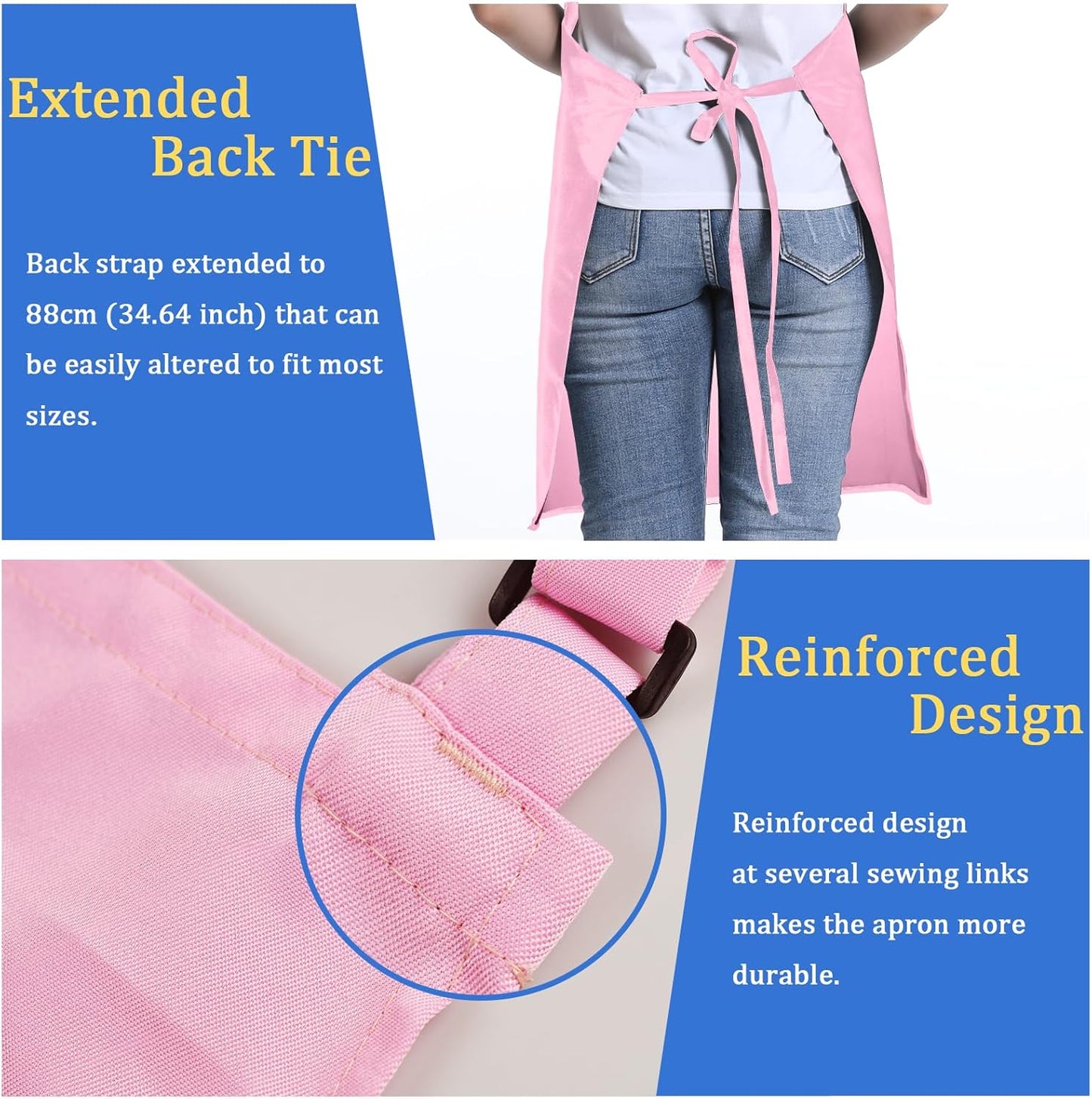 FunChaos 4 Packs Zwart Kookschort, Uniseks Verstelbare Schorten met 2 Zakken, Mannen Vrouwen Schort voor Keuken, Restaurant Productgegevens Onderhoudsvoorschriften Machinewas Type sluiting Armband Over dit item 【Hoge Kwaliteit】Het schort is gemaakt van 10