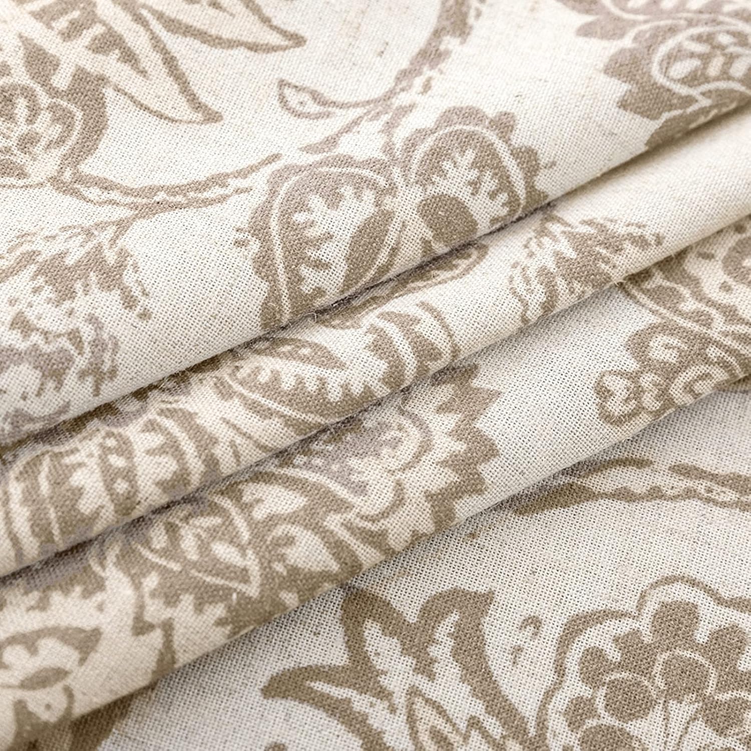 TOPICK Bloemen Keuken Gordijnen 61 cm Drop Linnen Doorschijnend Korte Cafe Botanische Print Kleine Raam Rod Pocket voor Wasruimte Badkamer 2 Panelen Verbena Grijs Verpakking: je ontvangt 2 gordijnen van 85% polyester+15% linnen. De afmetingen per stuk zij