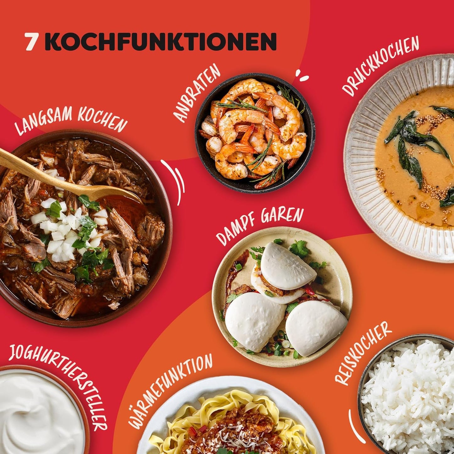 Instant Pot programmeerbare 7-in-1 elektrische snelkookpan Over dit item Een 7-in-1 multifunctionele kooktoestel: snelkookpan, slow cooker, rijstkoker, braden/bruinen, yoghurtbereider, stoompan, warmhoudapparaat. Merk Instant Pot Capaciteit 5,7 Liter Mate